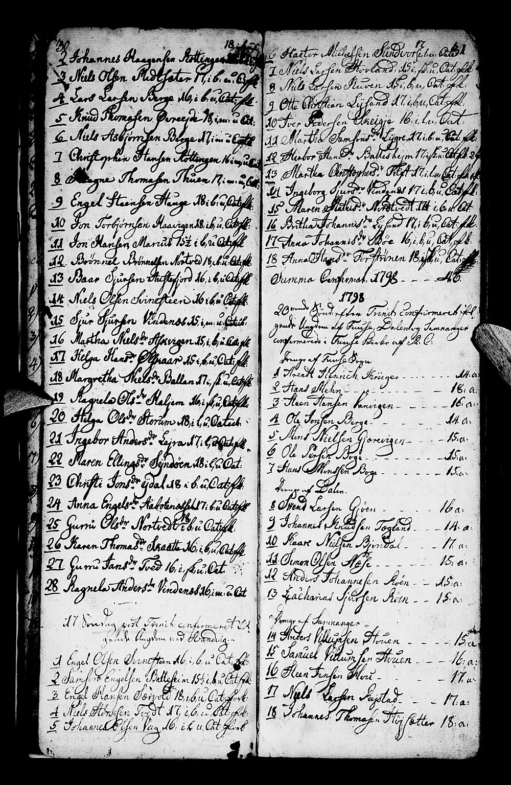 Os sokneprestembete, SAB/A-99929: Parish register (official) no. A 13, 1783-1810, p. 30-31