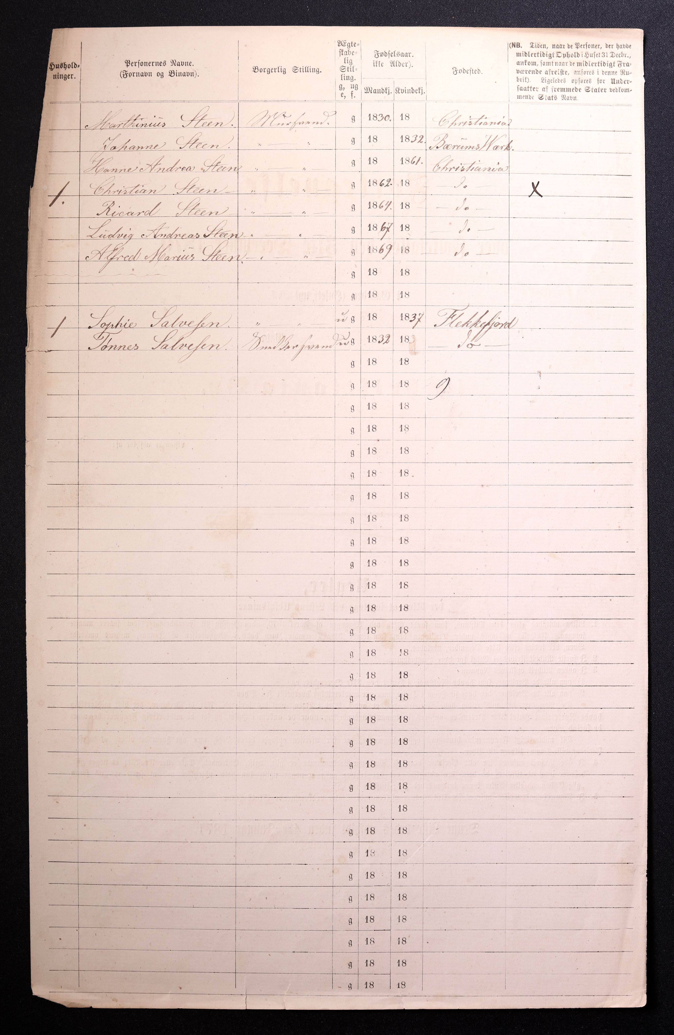 RA, 1870 census for 0301 Kristiania, 1870, p. 1412