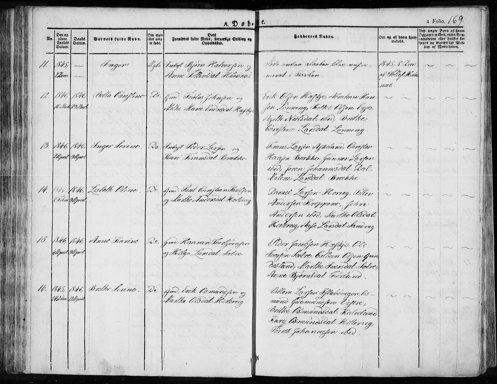 Tysvær sokneprestkontor, AV/SAST-A -101864/H/Ha/Haa/L0001: Parish register (official) no. A 1.1, 1831-1856, p. 169