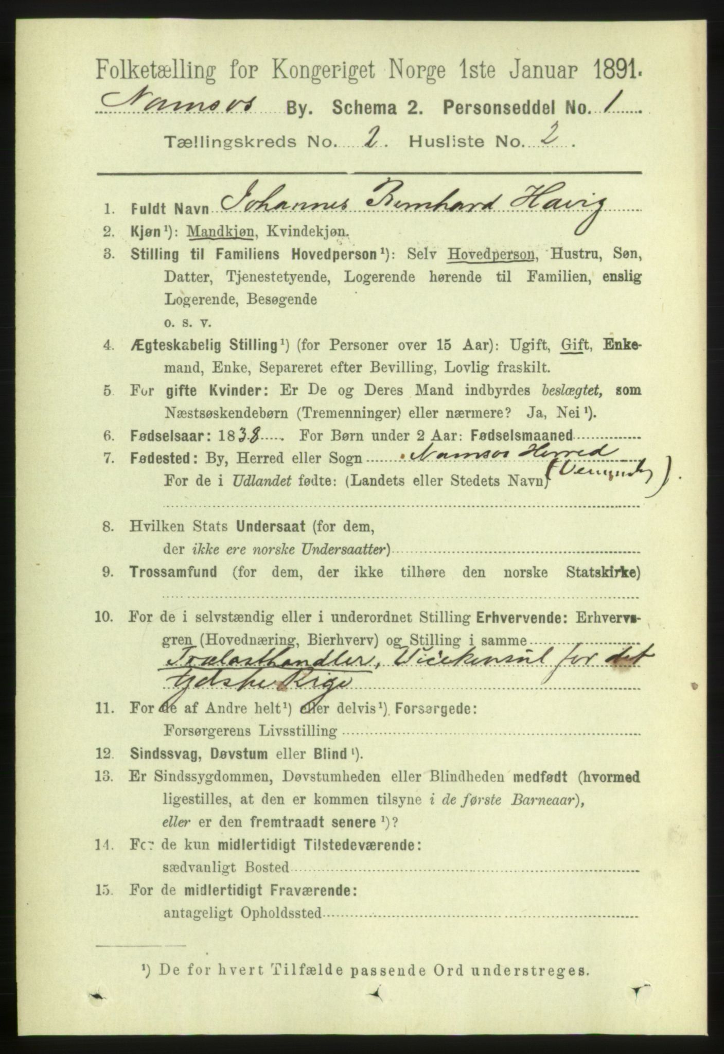 RA, 1891 census for 1703 Namsos, 1891, p. 524