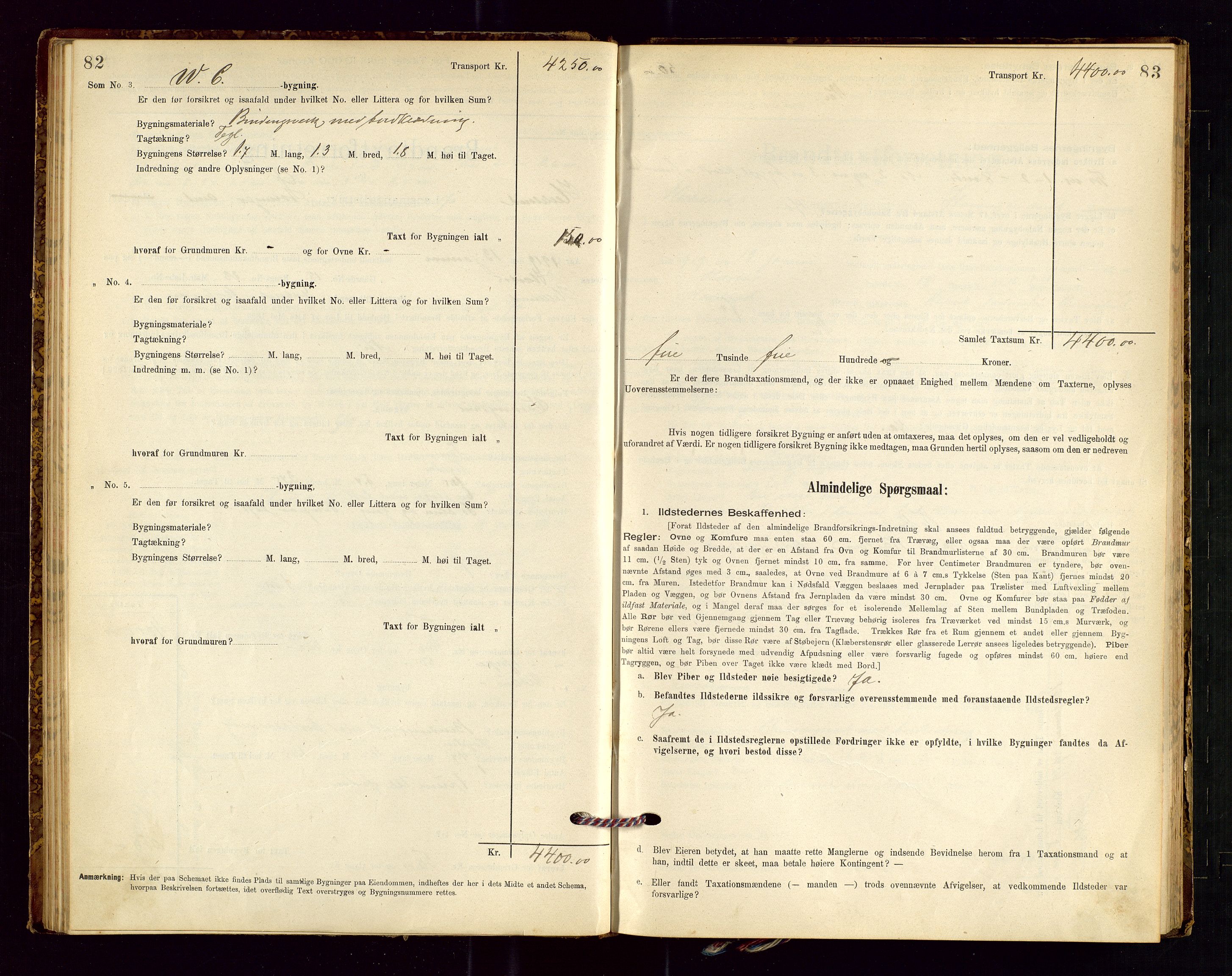 Helleland lensmannskontor, SAST/A-100209/Gob/L0001: "Brandtaxationsprotokol", 1896-1919, p. 82-83