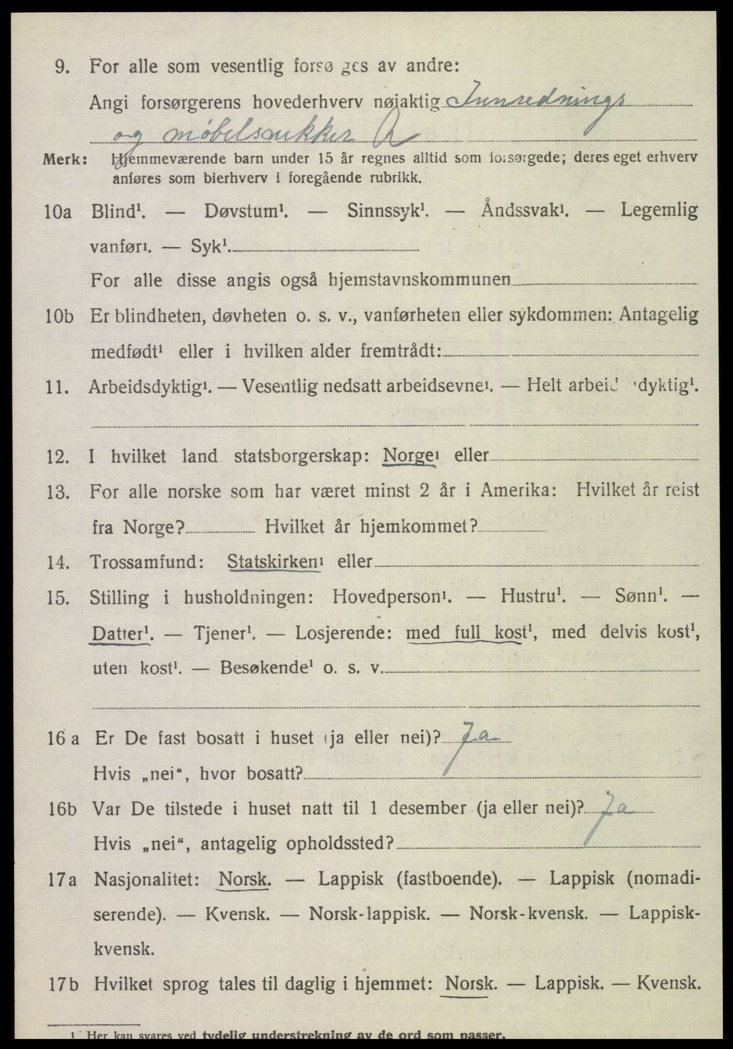 SAT, 1920 census for Mosvik, 1920, p. 567