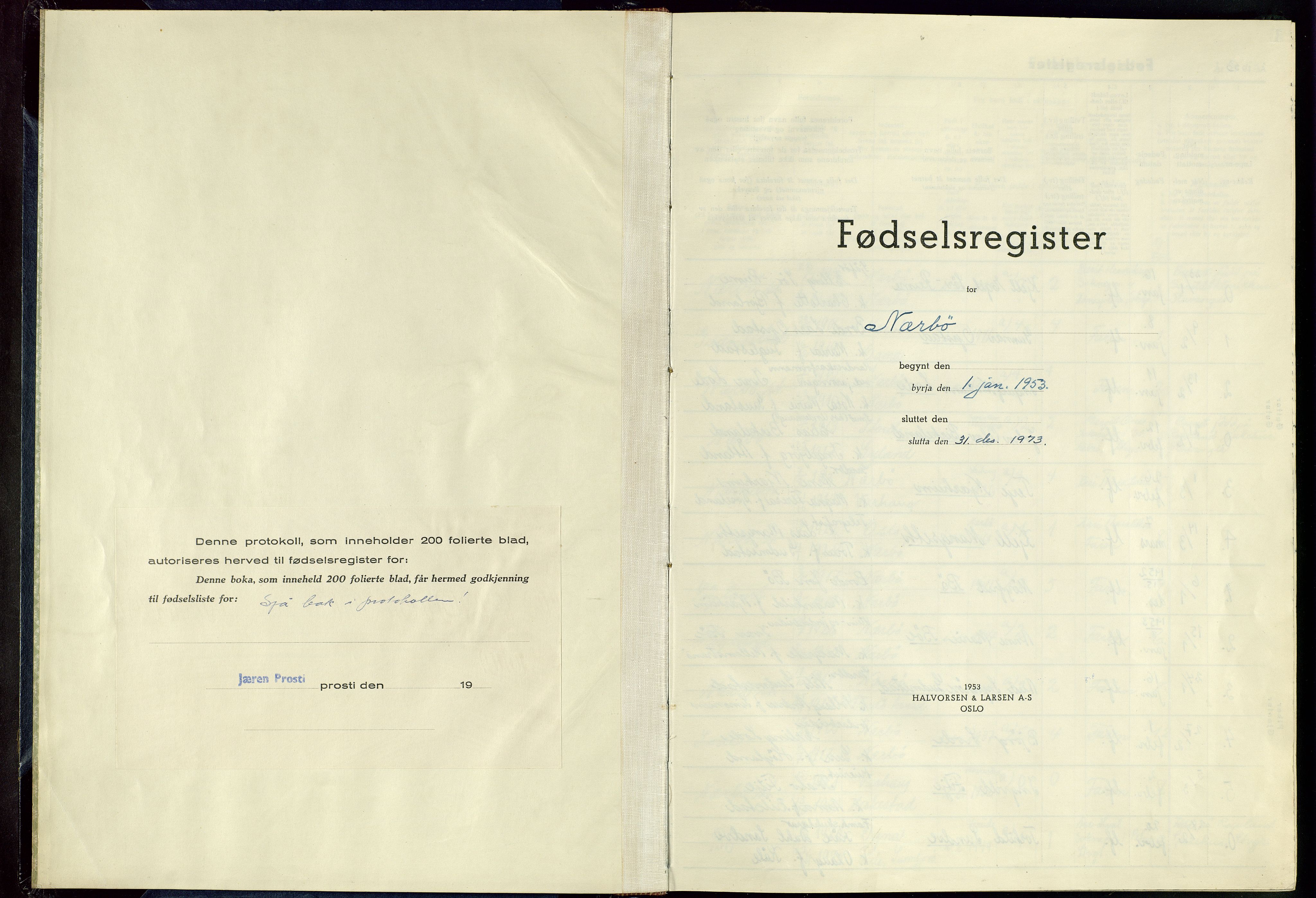 Hå sokneprestkontor, SAST/A-101801/002/C/L0003: Birth register no. 3, 1953-1973