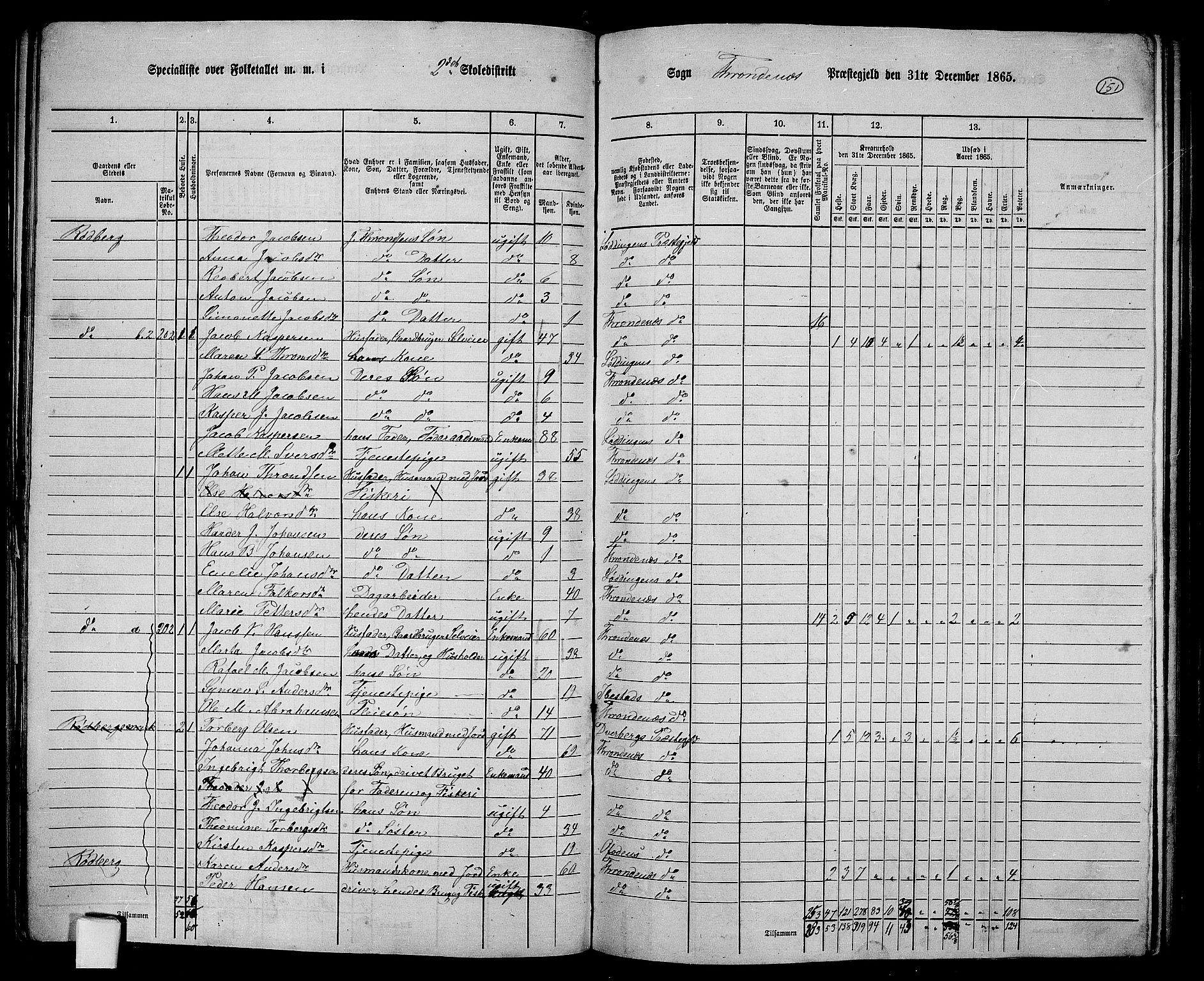 RA, 1865 census for Trondenes, 1865, p. 40