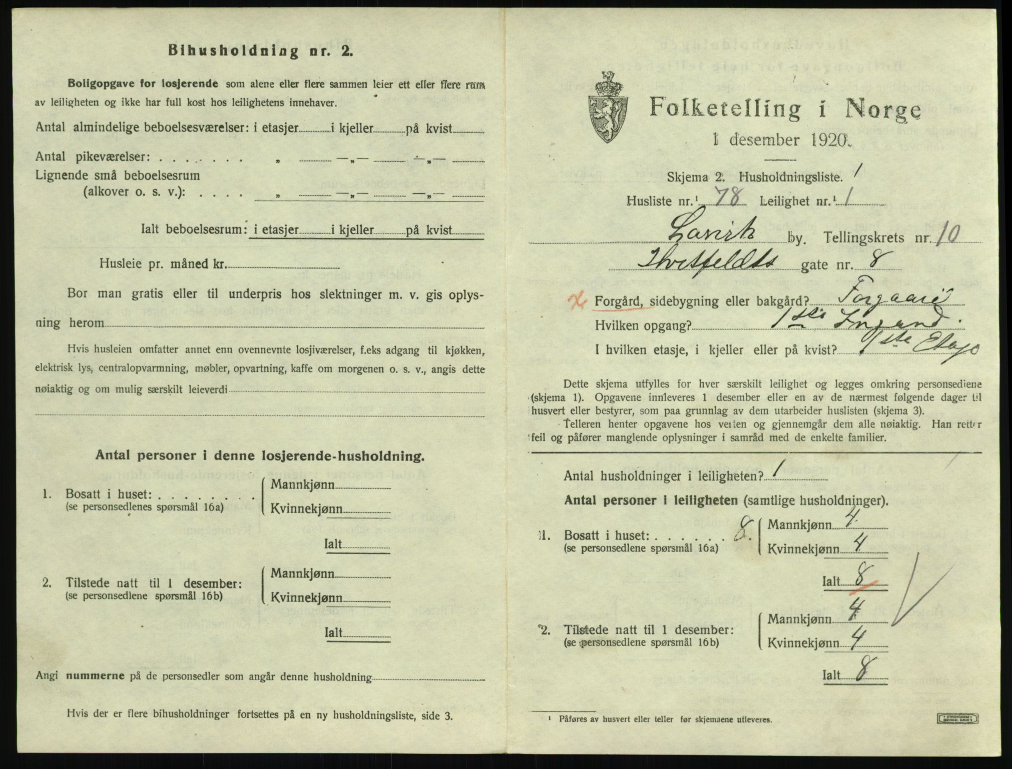 SAKO, 1920 census for Larvik, 1920, p. 7764