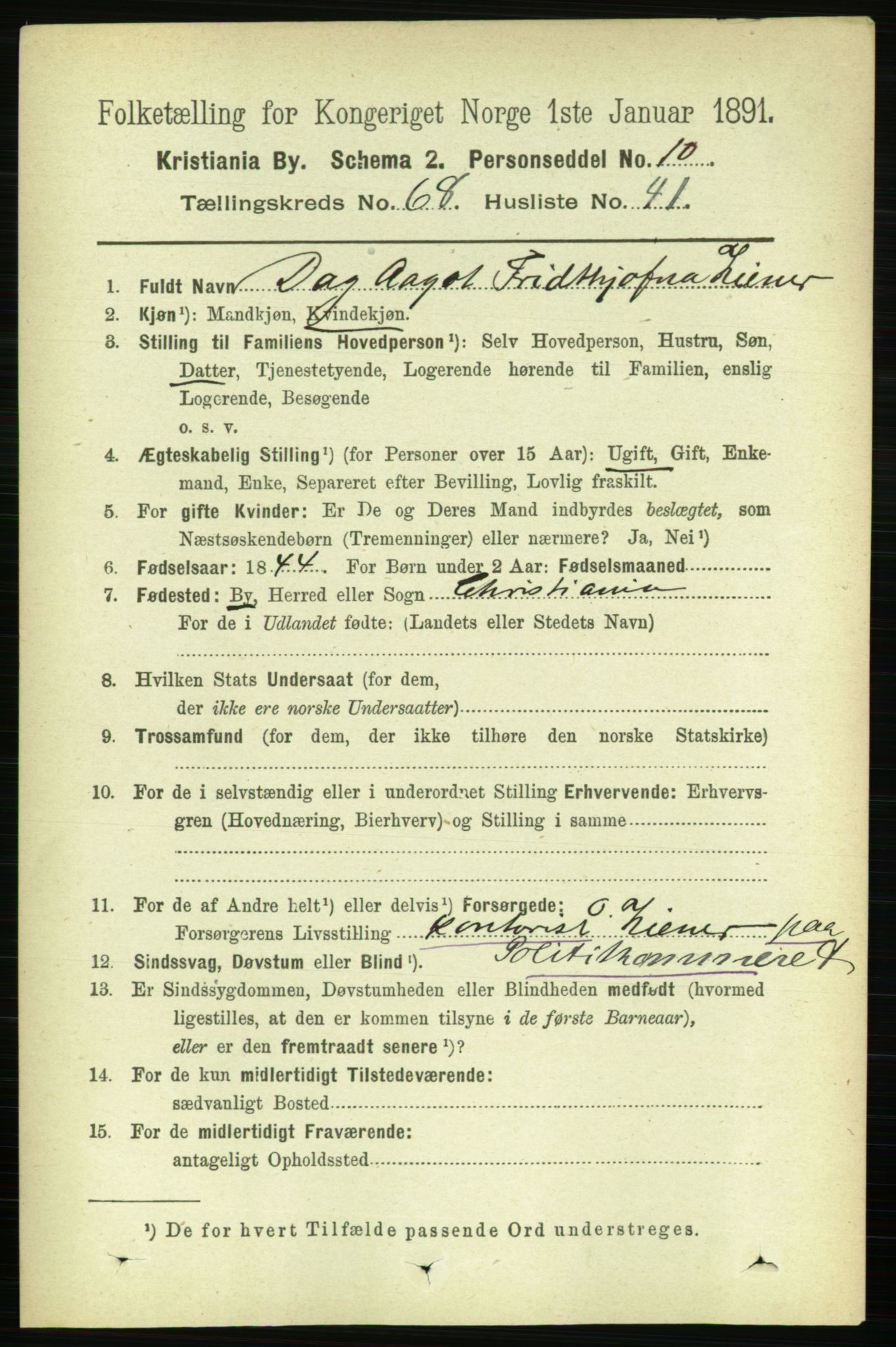 RA, 1891 census for 0301 Kristiania, 1891, p. 37968