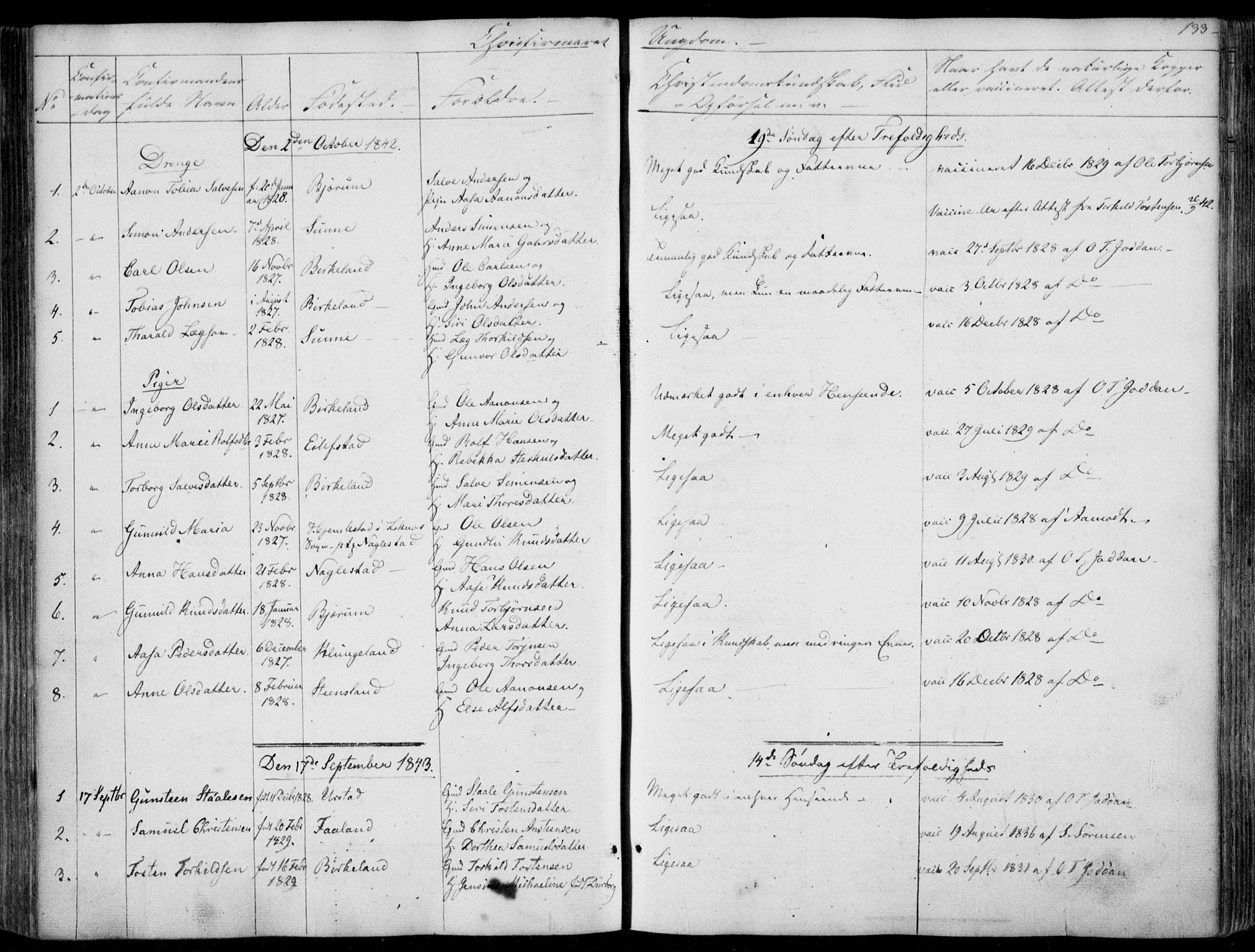 Hægebostad sokneprestkontor, AV/SAK-1111-0024/F/Fa/Faa/L0004: Parish register (official) no. A 4, 1834-1864, p. 133