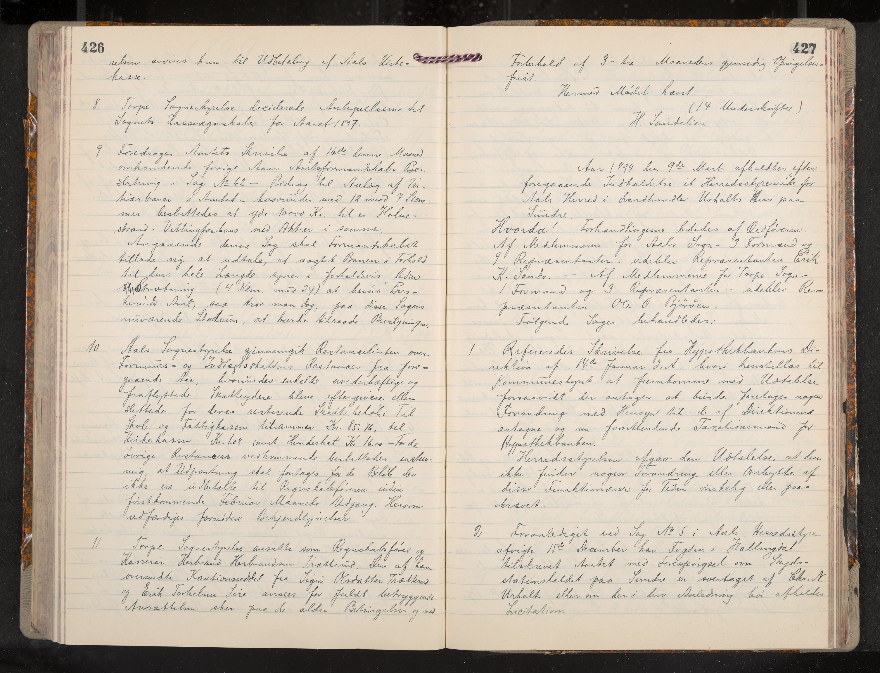 Ål formannskap og sentraladministrasjon, IKAK/0619021/A/Aa/L0004: Utskrift av møtebok, 1881-1901, p. 426-427