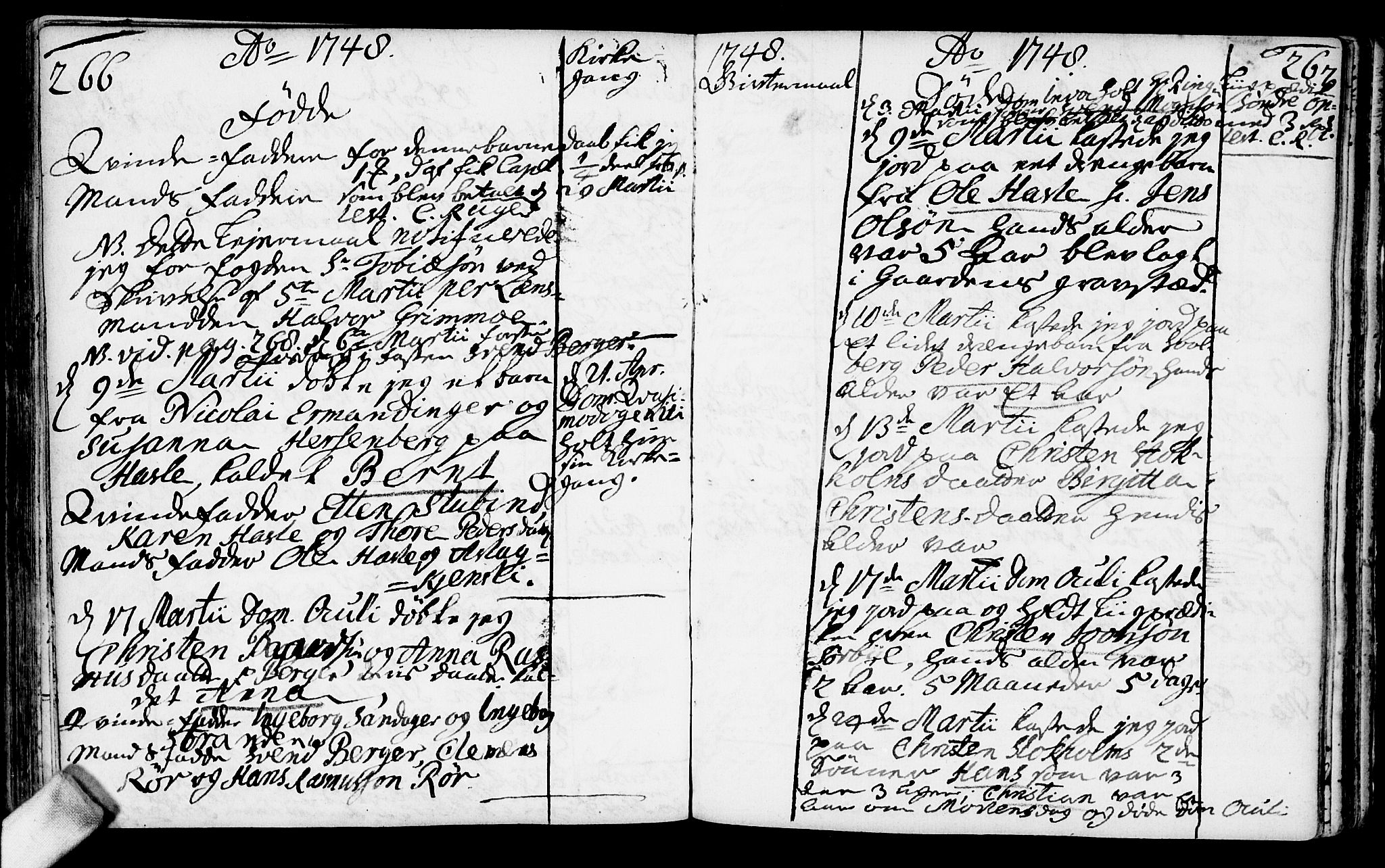 Nesodden prestekontor Kirkebøker, AV/SAO-A-10013/F/Fa/L0001: Parish register (official) no. I 1, 1709-1750, p. 266-267