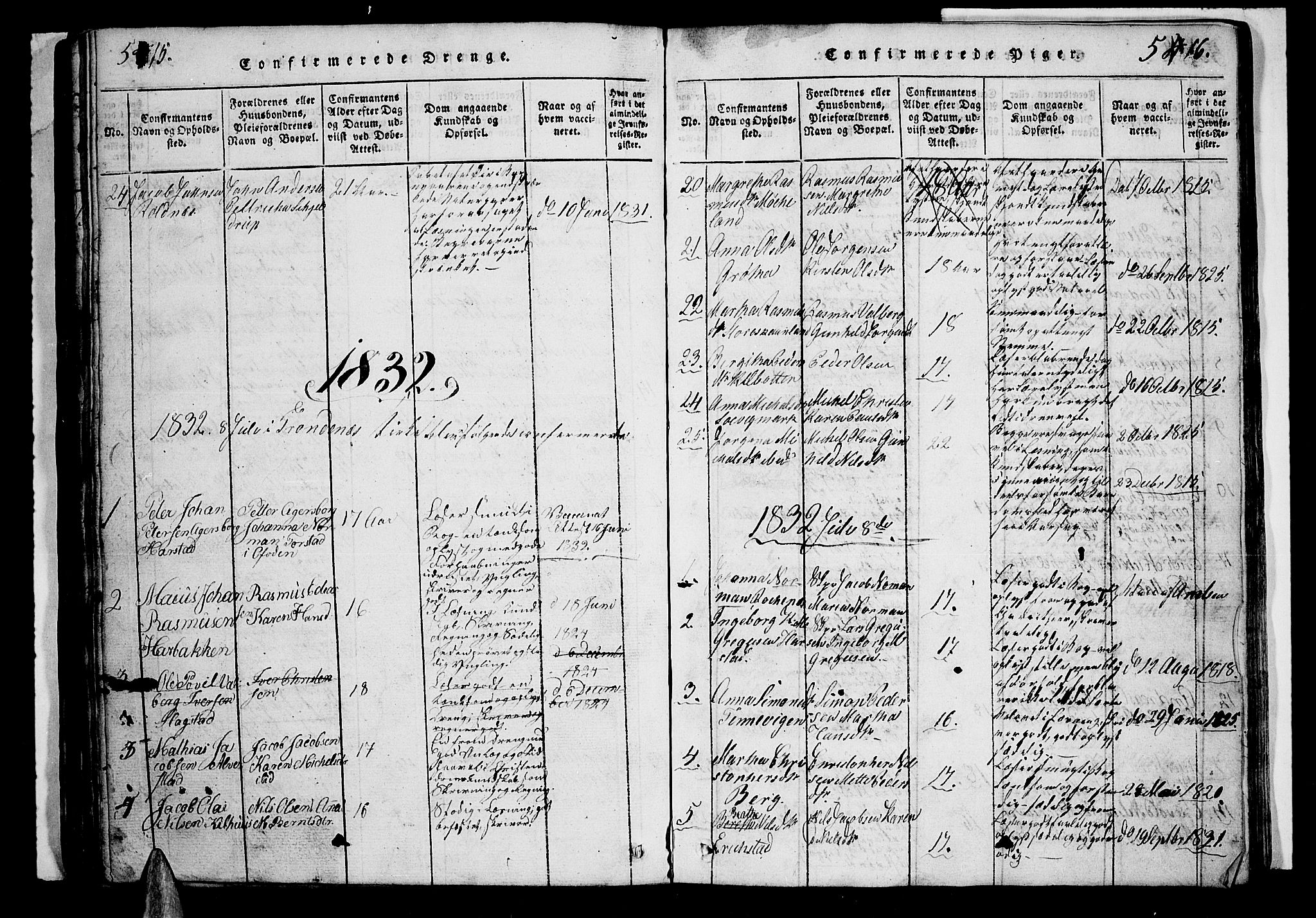 Trondenes sokneprestkontor, SATØ/S-1319/H/Hb/L0003klokker: Parish register (copy) no. 3, 1820-1834, p. 515-516