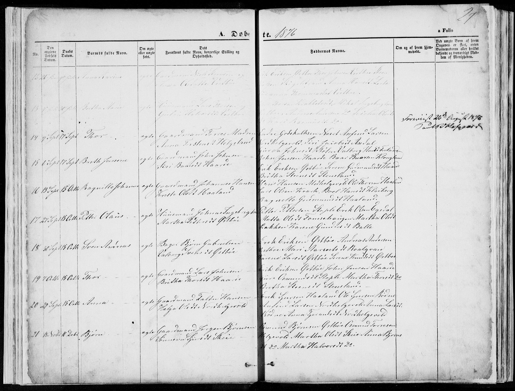 Vikedal sokneprestkontor, SAST/A-101840/01/V: Parish register (copy) no. B 10, 1864-1926, p. 27