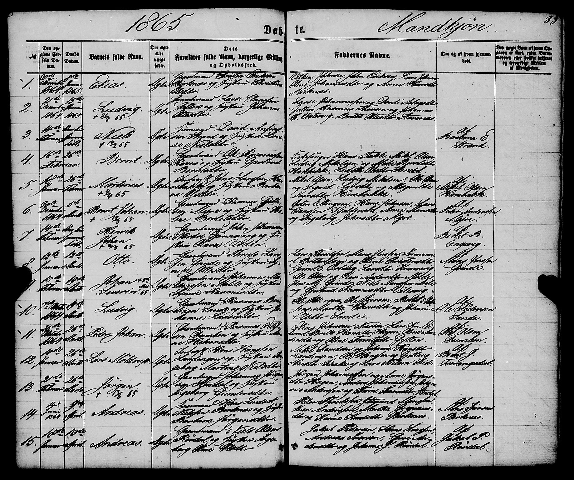 Gulen sokneprestembete, AV/SAB-A-80201/H/Haa/Haaa/L0022: Parish register (official) no. A 22, 1859-1869, p. 33