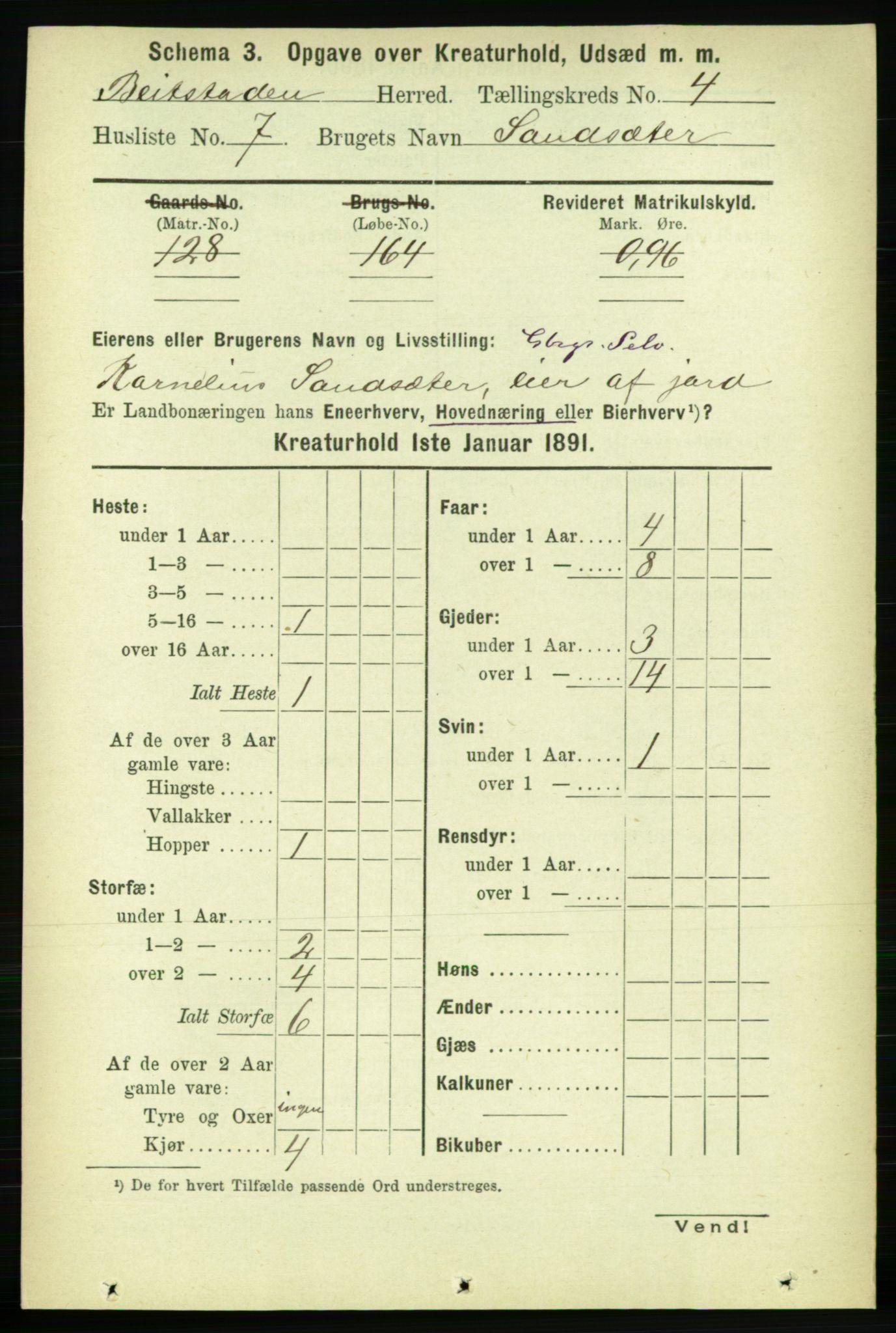 RA, 1891 census for 1727 Beitstad, 1891, p. 5801