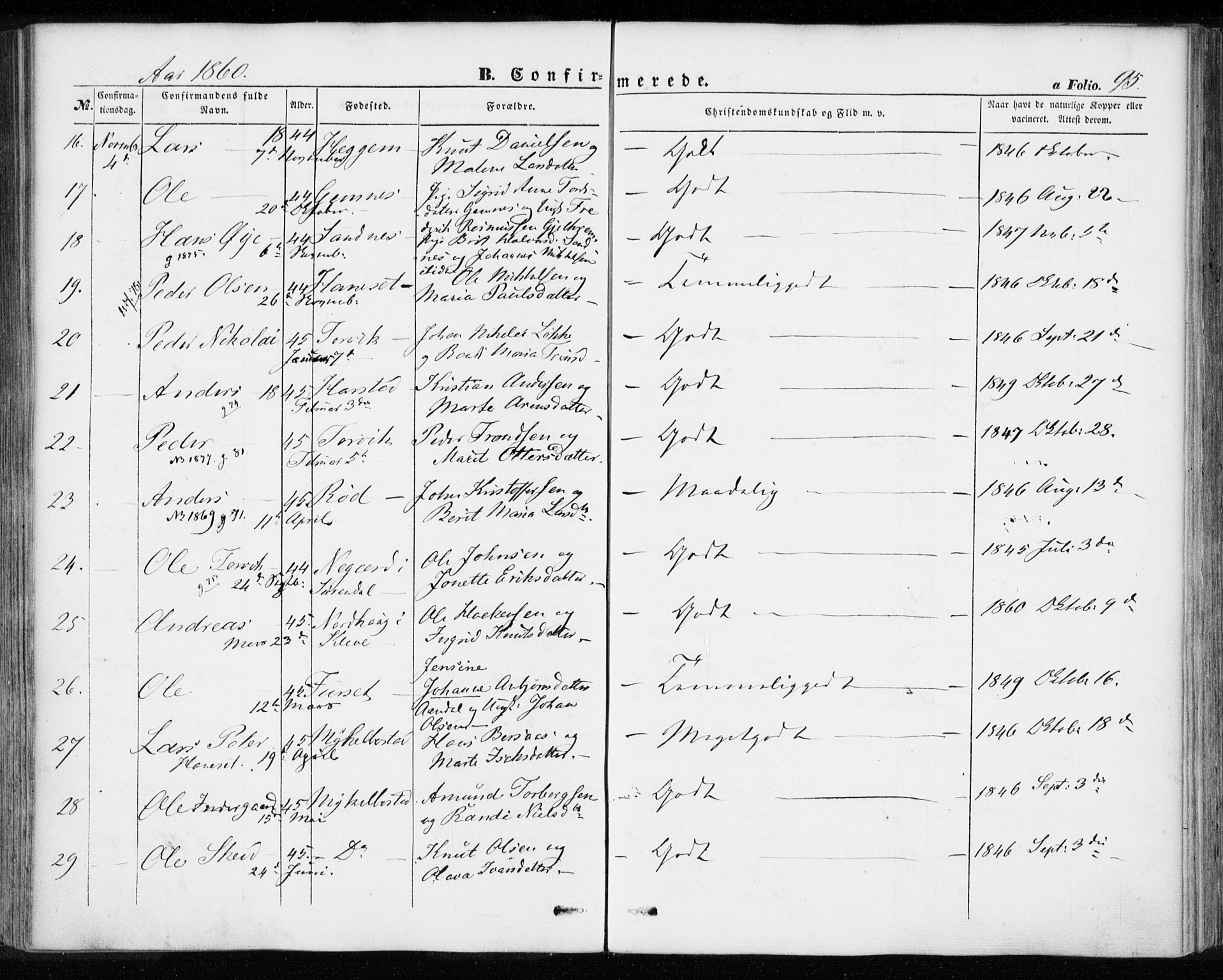 Ministerialprotokoller, klokkerbøker og fødselsregistre - Møre og Romsdal, AV/SAT-A-1454/584/L0965: Parish register (official) no. 584A05, 1857-1868, p. 95