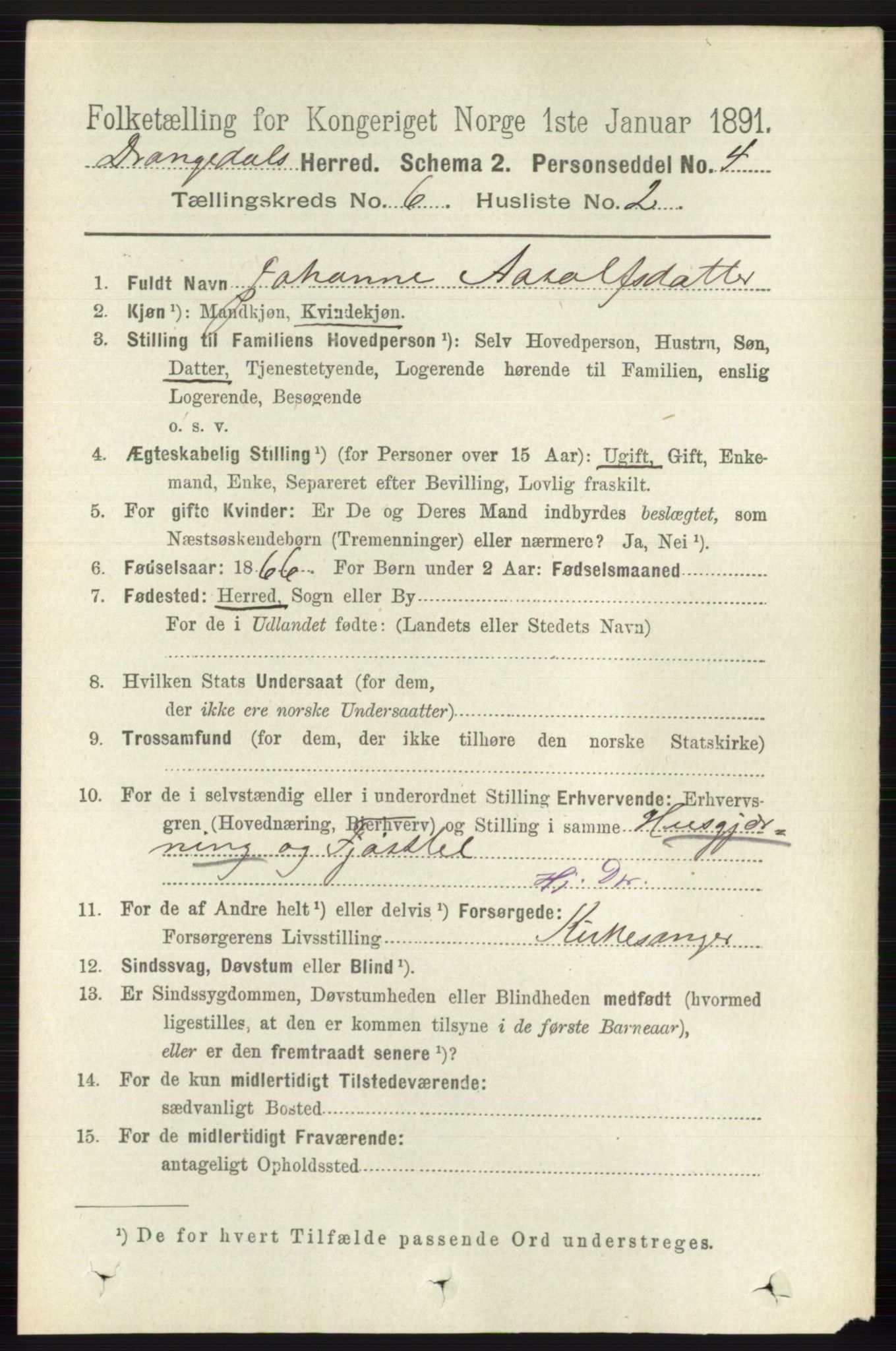 RA, 1891 census for 0817 Drangedal, 1891, p. 1994