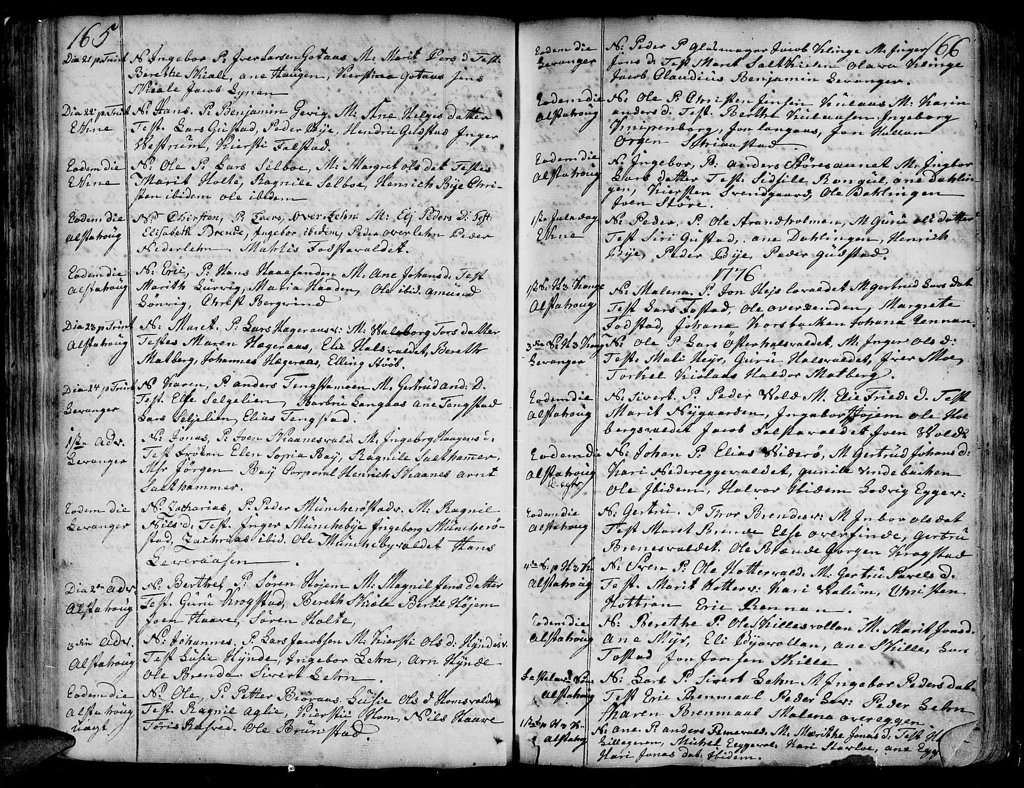 Ministerialprotokoller, klokkerbøker og fødselsregistre - Nord-Trøndelag, SAT/A-1458/717/L0141: Parish register (official) no. 717A01, 1747-1803, p. 165-166