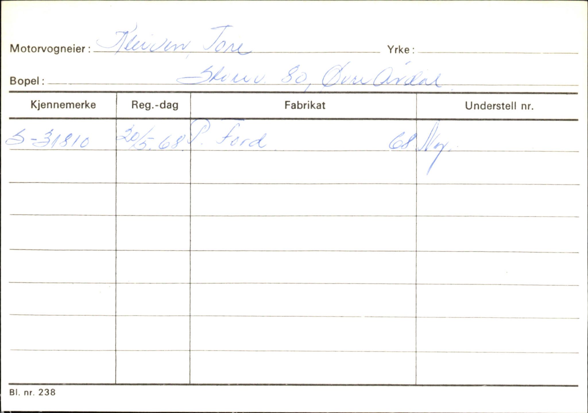 Statens vegvesen, Sogn og Fjordane vegkontor, AV/SAB-A-5301/4/F/L0145: Registerkort Vågsøy S-Å. Årdal I-P, 1945-1975, p. 1156