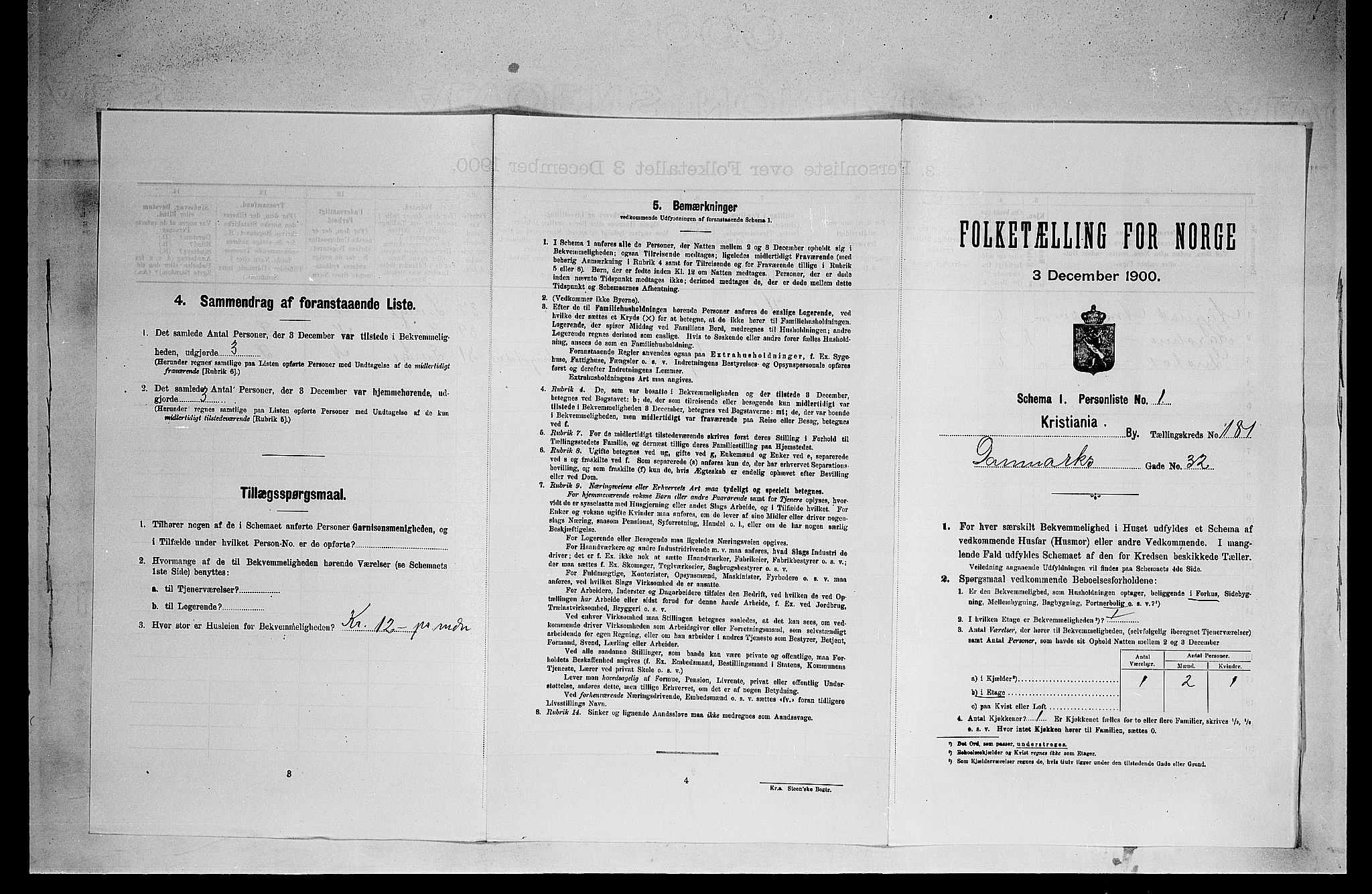 SAO, 1900 census for Kristiania, 1900, p. 15200