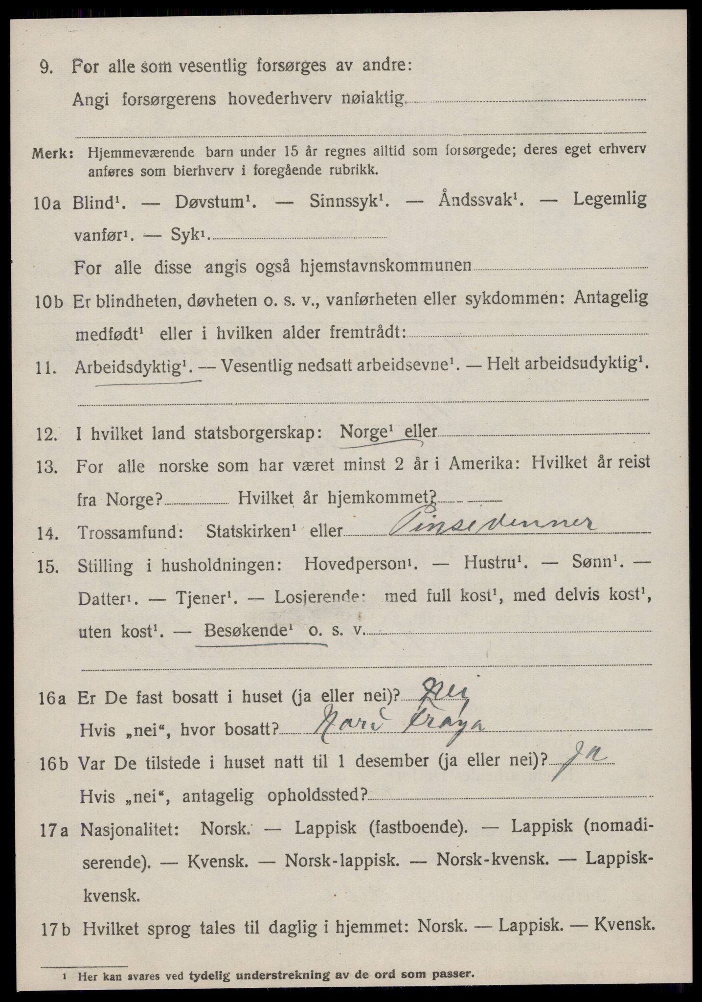 SAT, 1920 census for Å, 1920, p. 1397