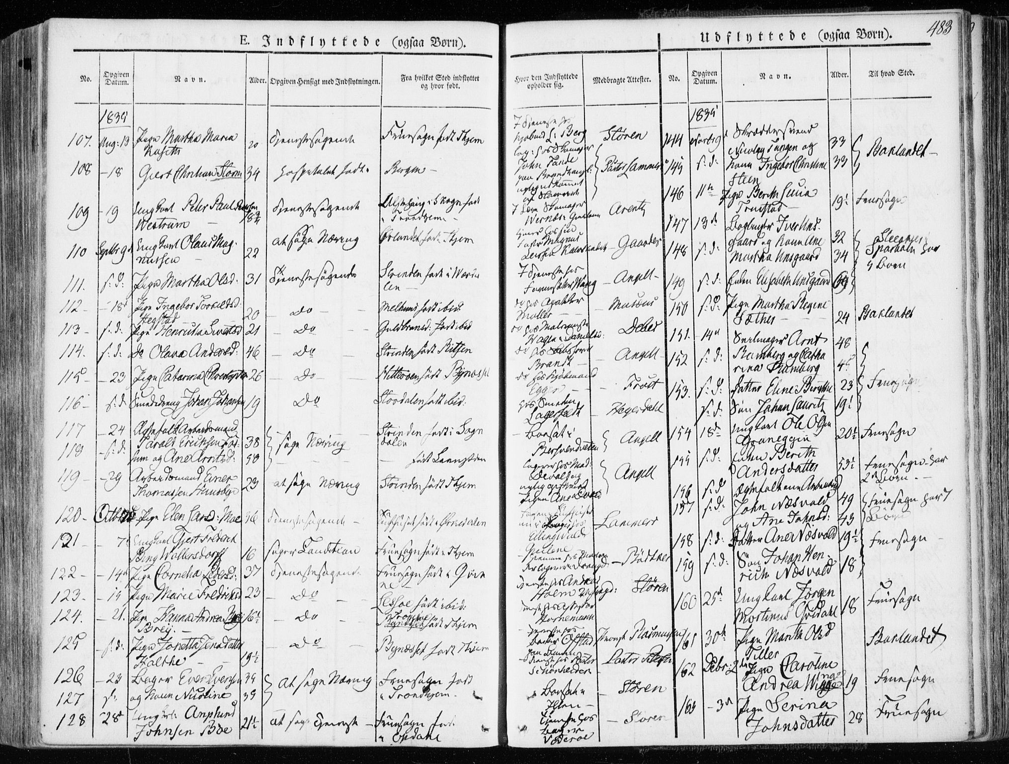 Ministerialprotokoller, klokkerbøker og fødselsregistre - Sør-Trøndelag, AV/SAT-A-1456/601/L0047: Parish register (official) no. 601A15, 1831-1839, p. 483