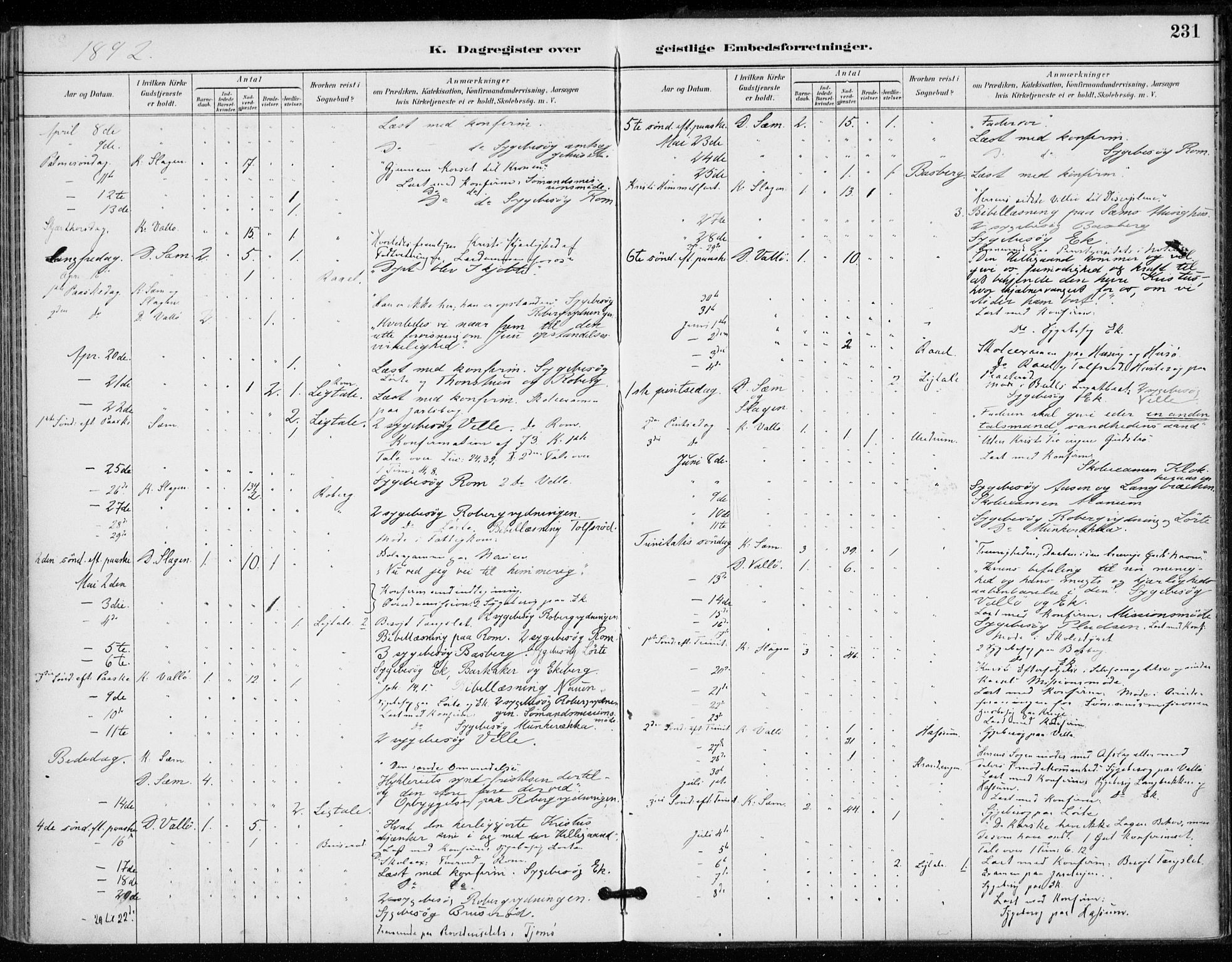 Sem kirkebøker, AV/SAKO-A-5/F/Fa/L0011: Parish register (official) no. I 11, 1888-1904, p. 231