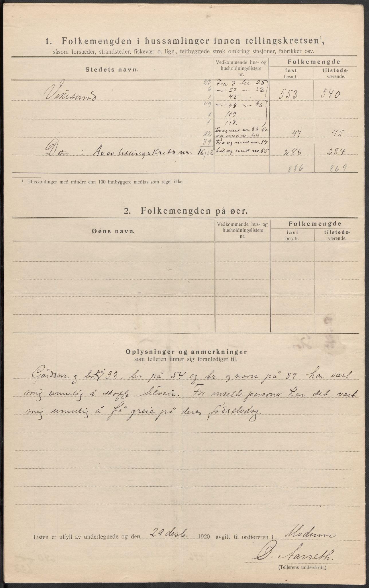 SAKO, 1920 census for Modum, 1920, p. 52