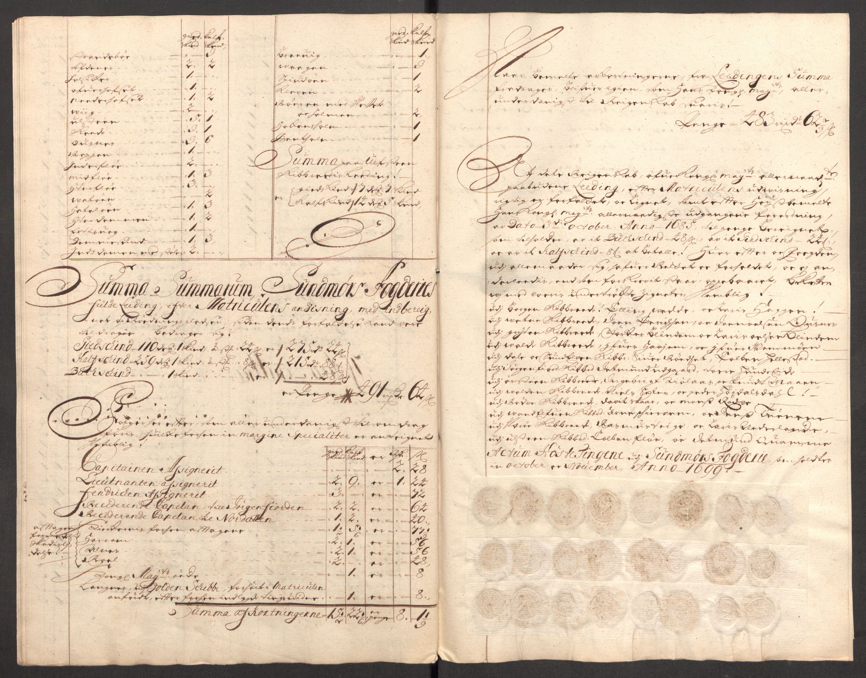 Rentekammeret inntil 1814, Reviderte regnskaper, Fogderegnskap, AV/RA-EA-4092/R54/L3557: Fogderegnskap Sunnmøre, 1699, p. 121