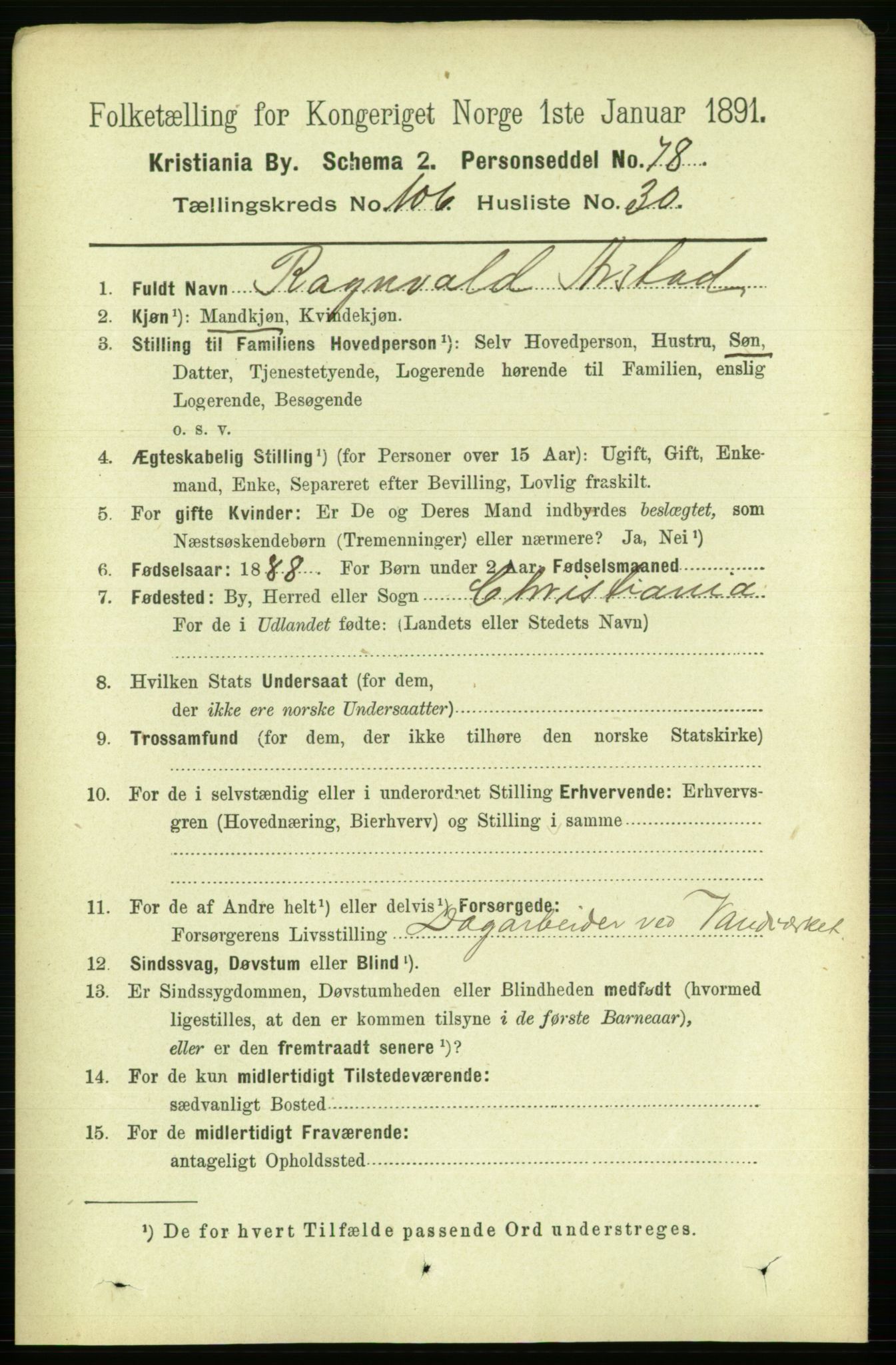 RA, 1891 census for 0301 Kristiania, 1891, p. 54590