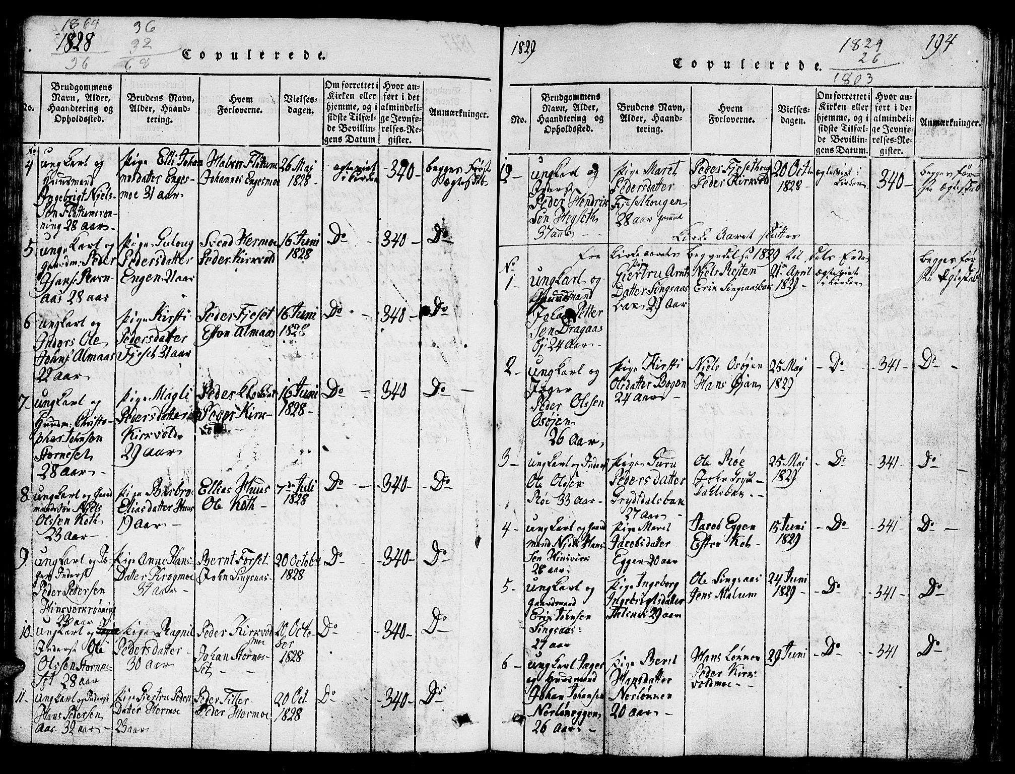 Ministerialprotokoller, klokkerbøker og fødselsregistre - Sør-Trøndelag, AV/SAT-A-1456/688/L1026: Parish register (copy) no. 688C01, 1817-1860, p. 194