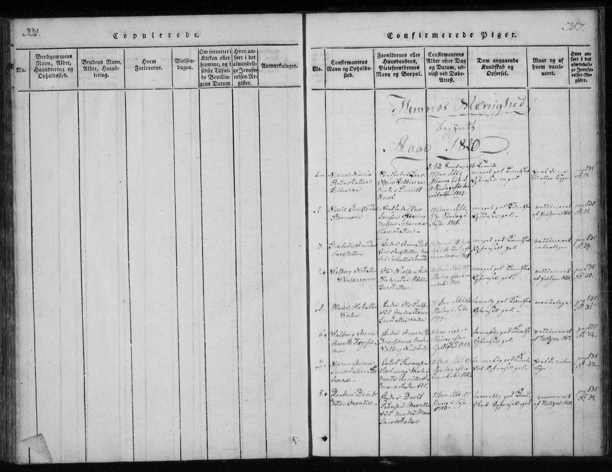Ministerialprotokoller, klokkerbøker og fødselsregistre - Nordland, SAT/A-1459/825/L0353: Parish register (official) no. 825A07, 1820-1826, p. 356-357