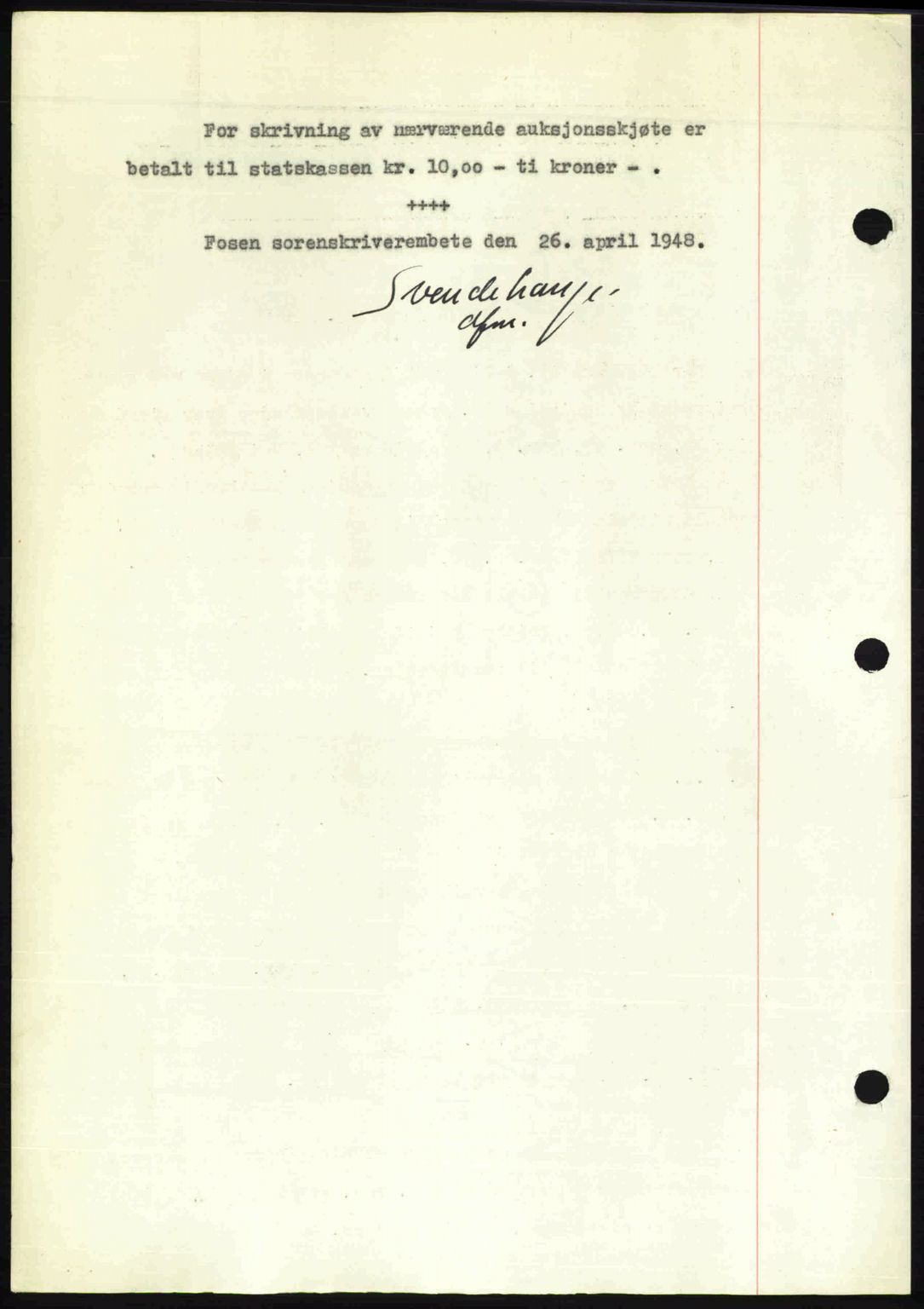 Fosen sorenskriveri, AV/SAT-A-1107/1/2/2C: Mortgage book no. A7-9, 1947-1949, Diary no: : 565/1948