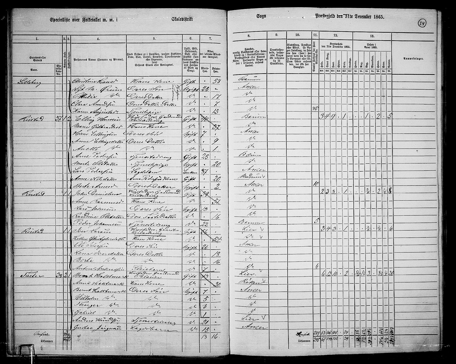 RA, 1865 census for Asker, 1865, p. 26