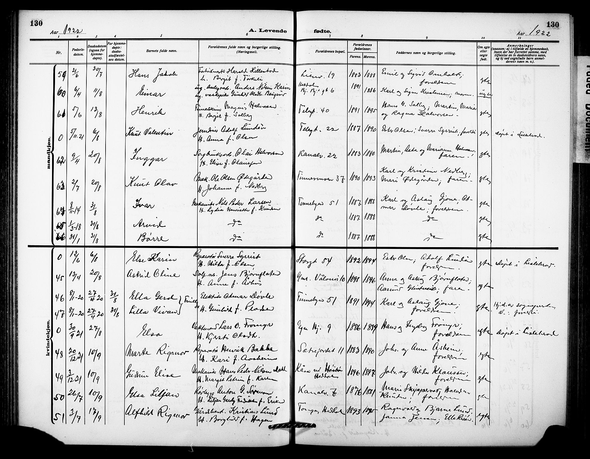 Notodden kirkebøker, AV/SAKO-A-290/G/Ga/L0001: Parish register (copy) no. 1, 1912-1923, p. 130