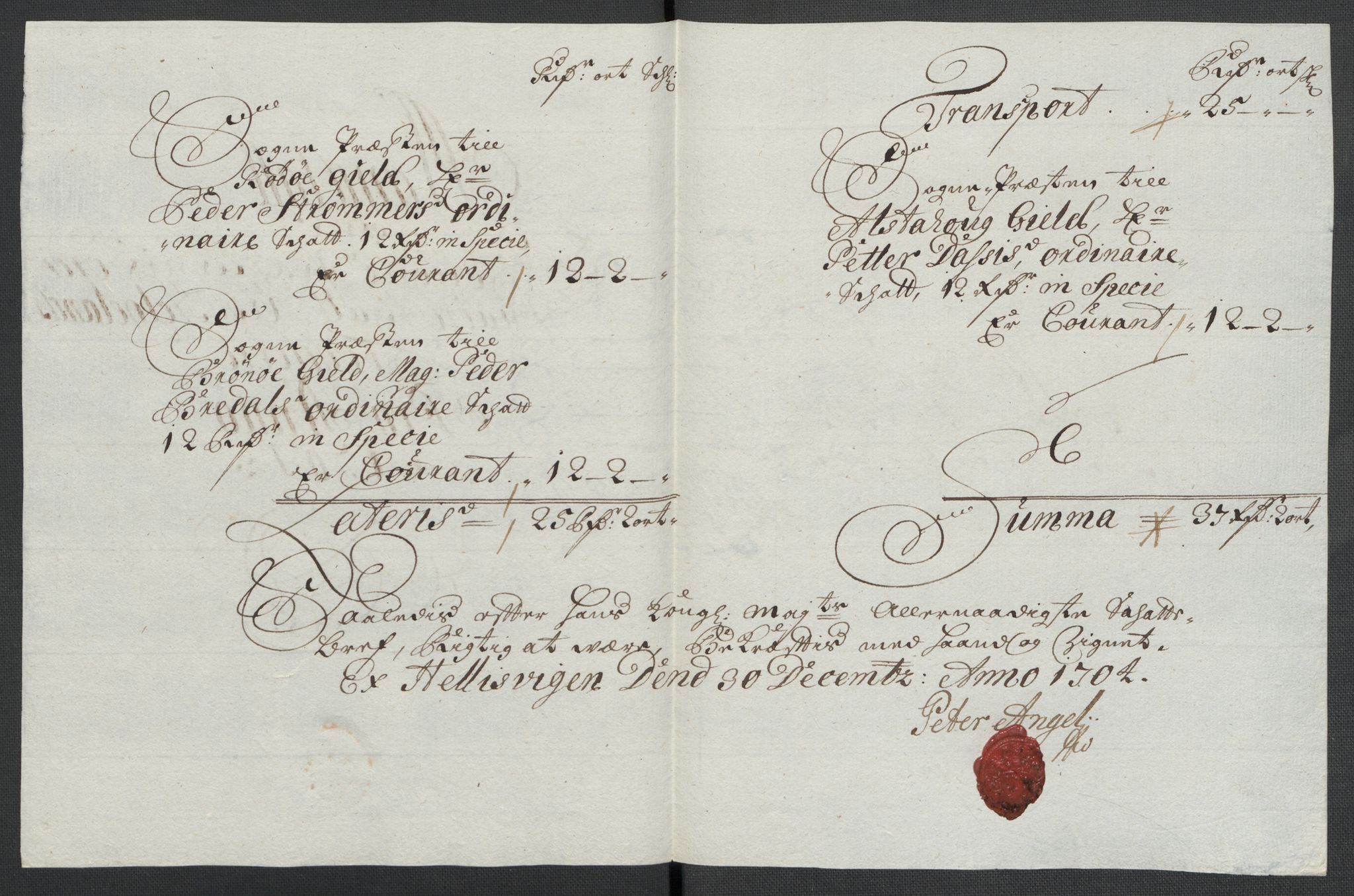 Rentekammeret inntil 1814, Reviderte regnskaper, Fogderegnskap, AV/RA-EA-4092/R65/L4508: Fogderegnskap Helgeland, 1702-1705, p. 326