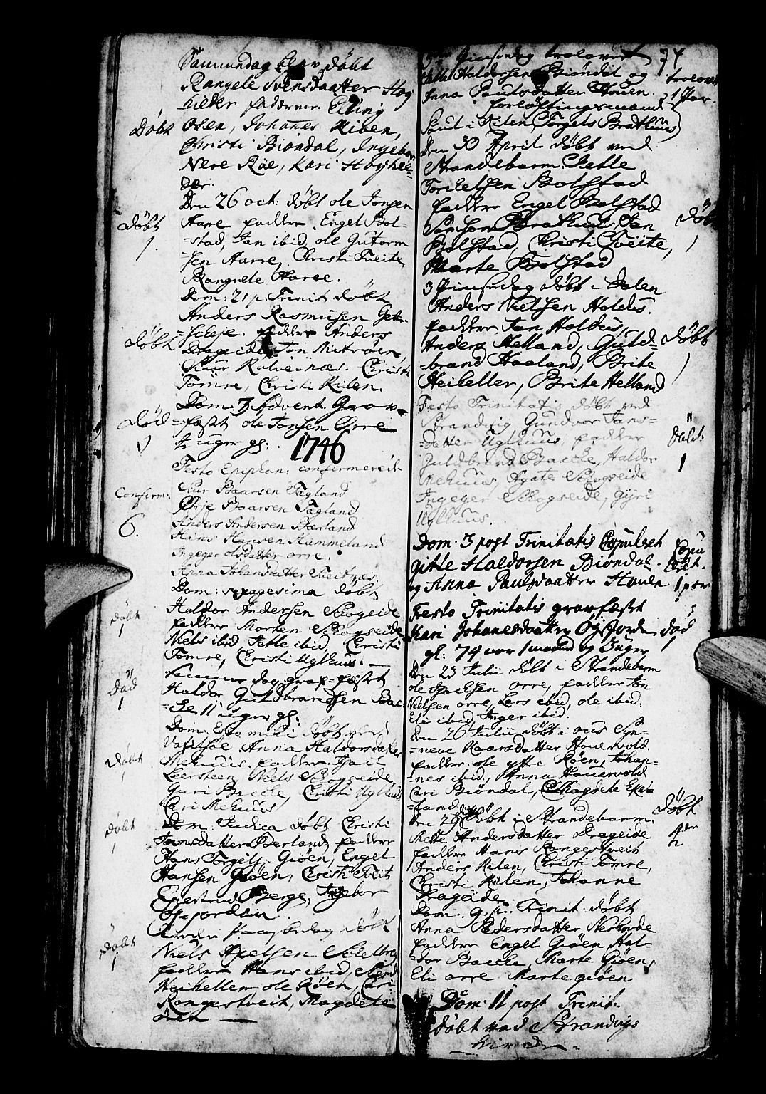Os sokneprestembete, SAB/A-99929: Parish register (official) no. A 3, 1669-1760, p. 74