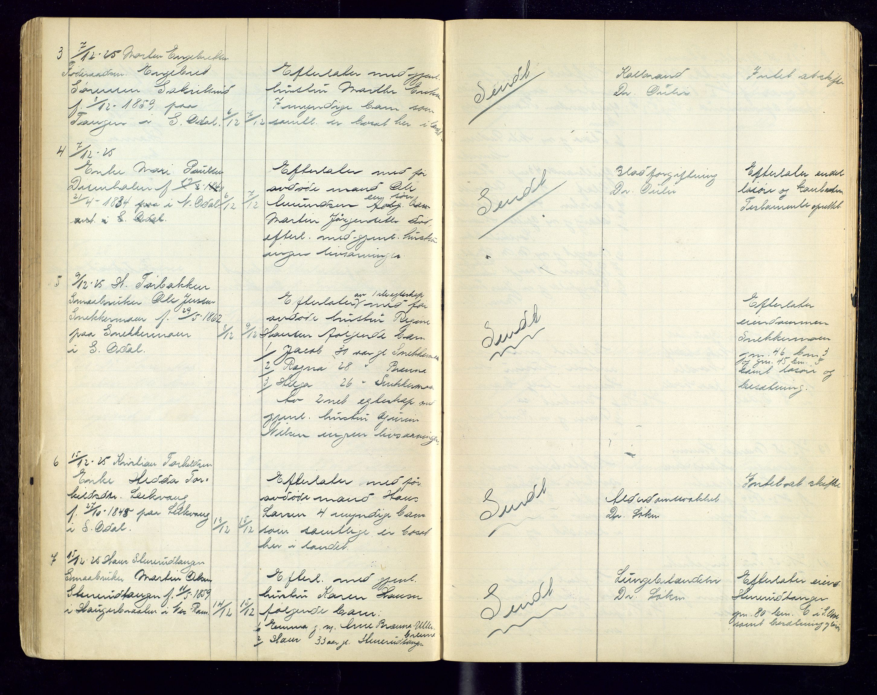 Sør-Odal lensmannskontor, AV/SAH-LHS-022/H/Hb/L0002/0003: Protokoller over anmeldte dødsfall / Protokoll over anmeldte dødsfall, 1921-1928