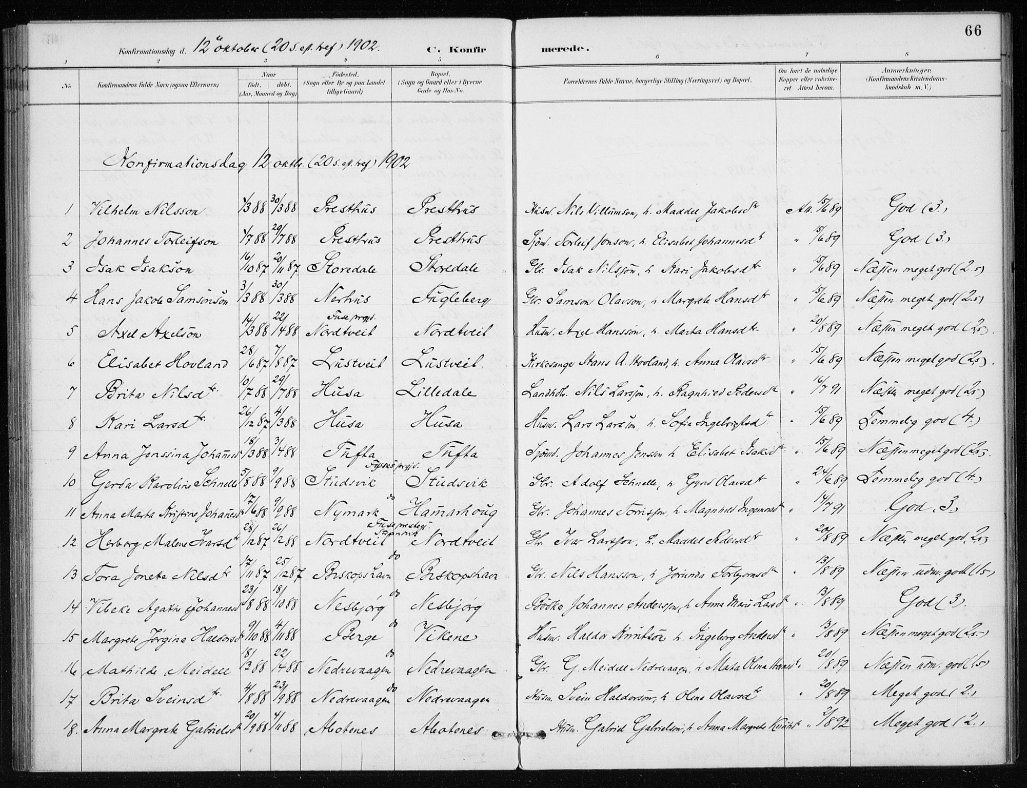 Kvinnherad sokneprestembete, SAB/A-76401/H/Haa: Parish register (official) no. E 1, 1887-1912, p. 66