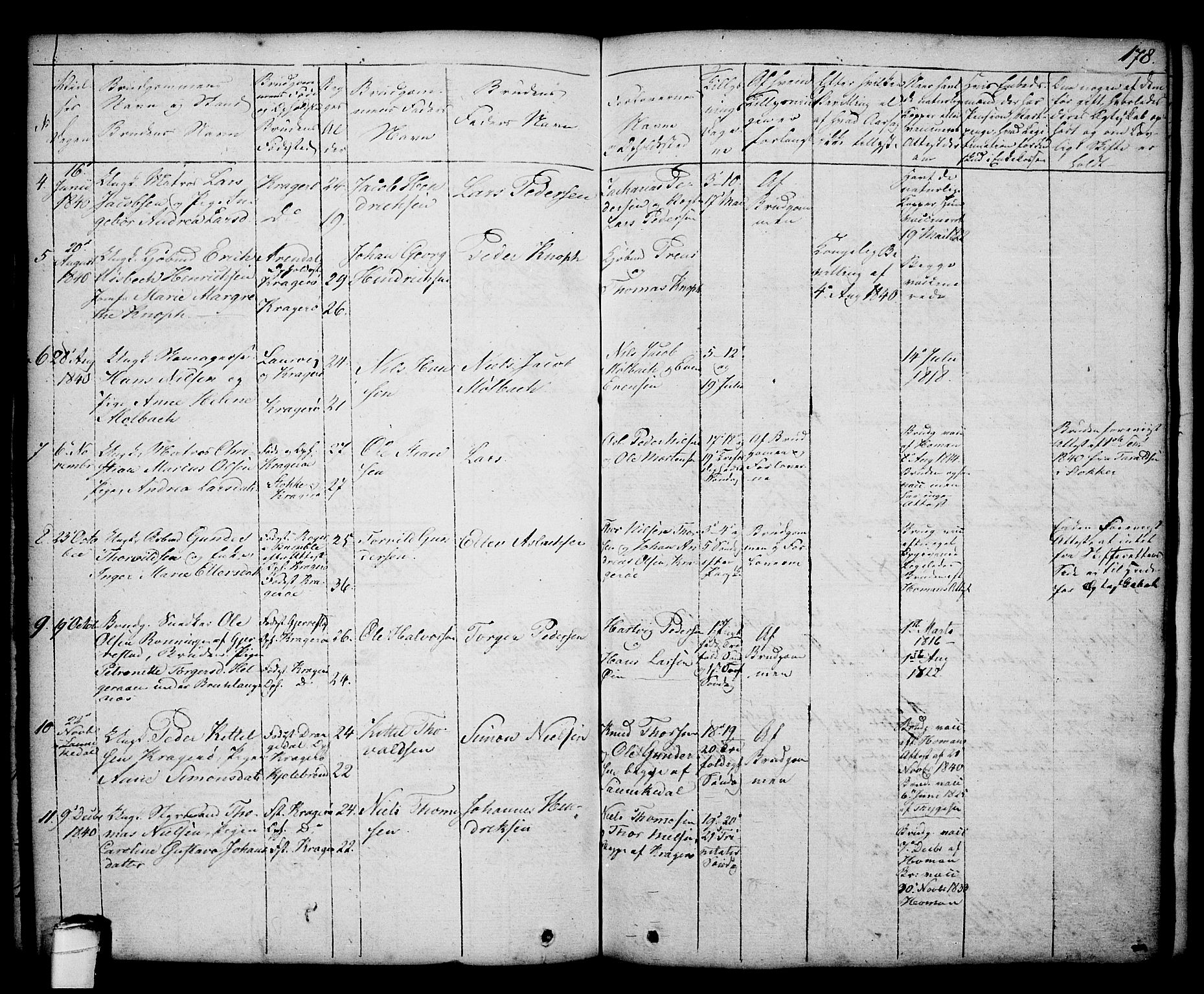 Kragerø kirkebøker, SAKO/A-278/G/Ga/L0003: Parish register (copy) no. 3, 1832-1852, p. 178