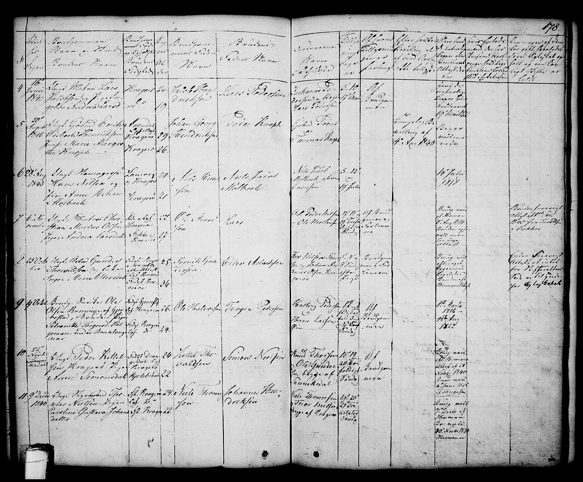 Kragerø kirkebøker, AV/SAKO-A-278/G/Ga/L0003: Parish register (copy) no. 3, 1832-1852, p. 178