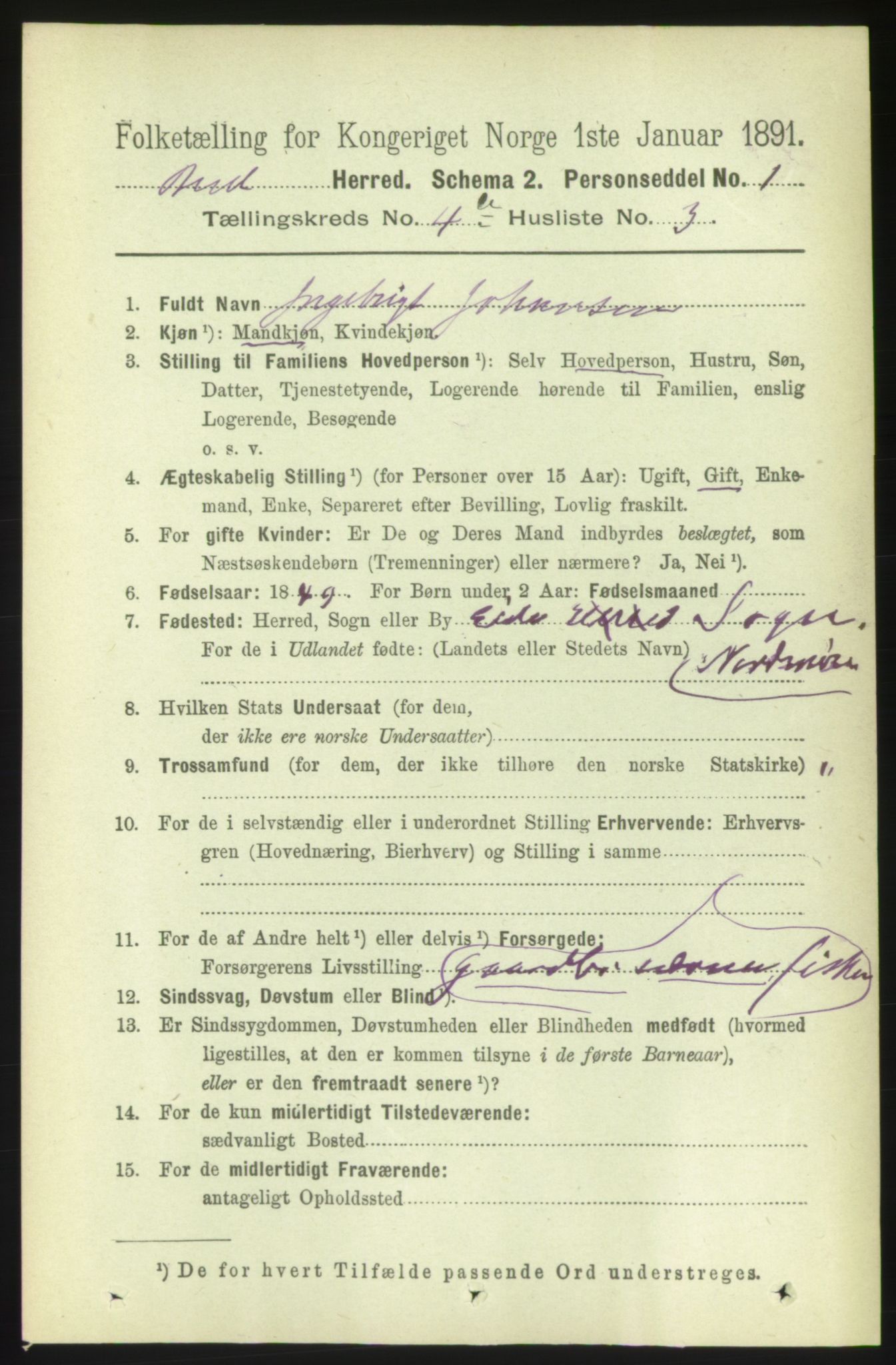 RA, 1891 census for 1549 Bud, 1891, p. 2176