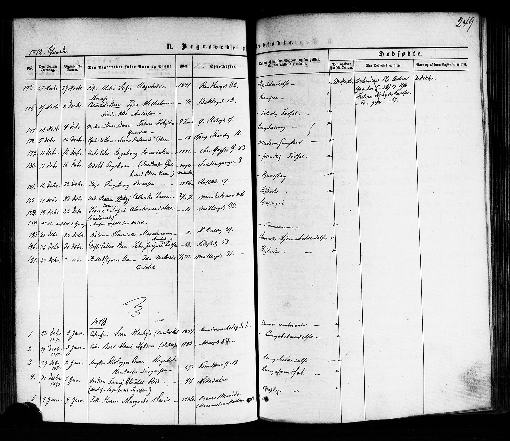 Trefoldighet prestekontor Kirkebøker, AV/SAO-A-10882/F/Fd/L0001: Parish register (official) no. IV 1, 1858-1877, p. 249