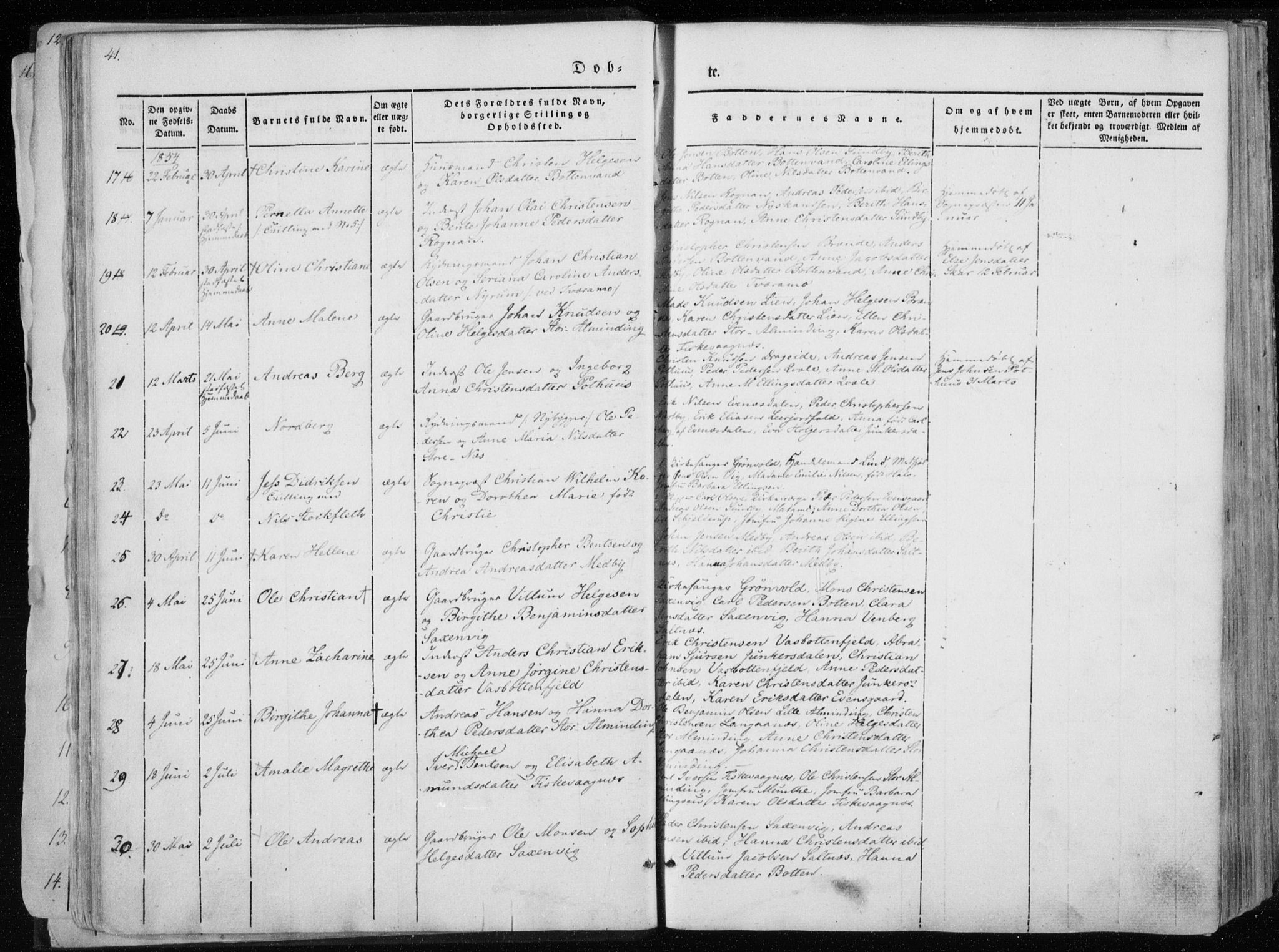 Ministerialprotokoller, klokkerbøker og fødselsregistre - Nordland, AV/SAT-A-1459/847/L0666: Parish register (official) no. 847A06, 1842-1871, p. 41