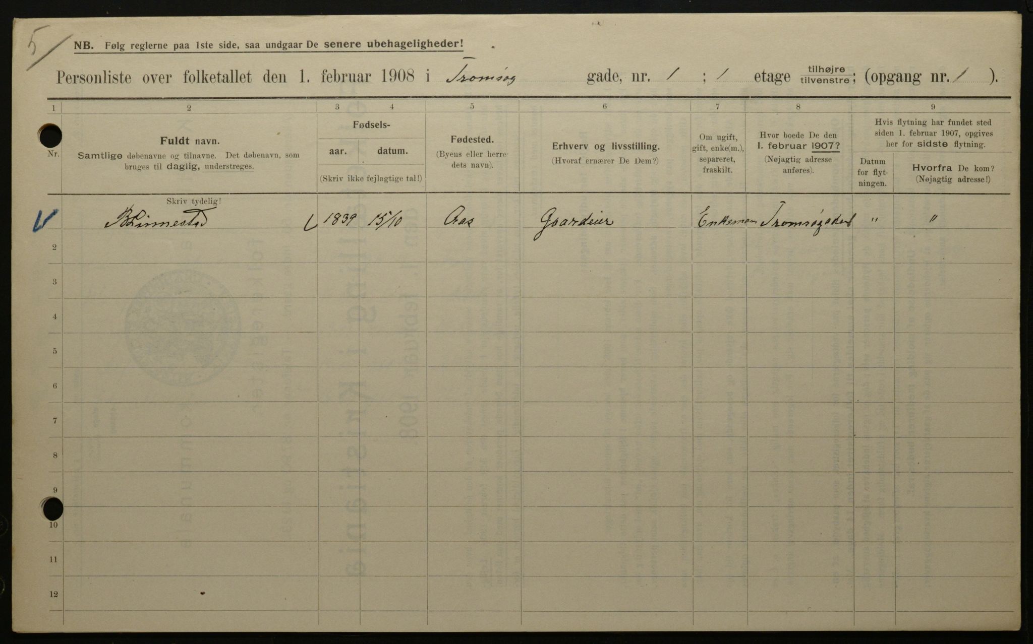 OBA, Municipal Census 1908 for Kristiania, 1908, p. 103971