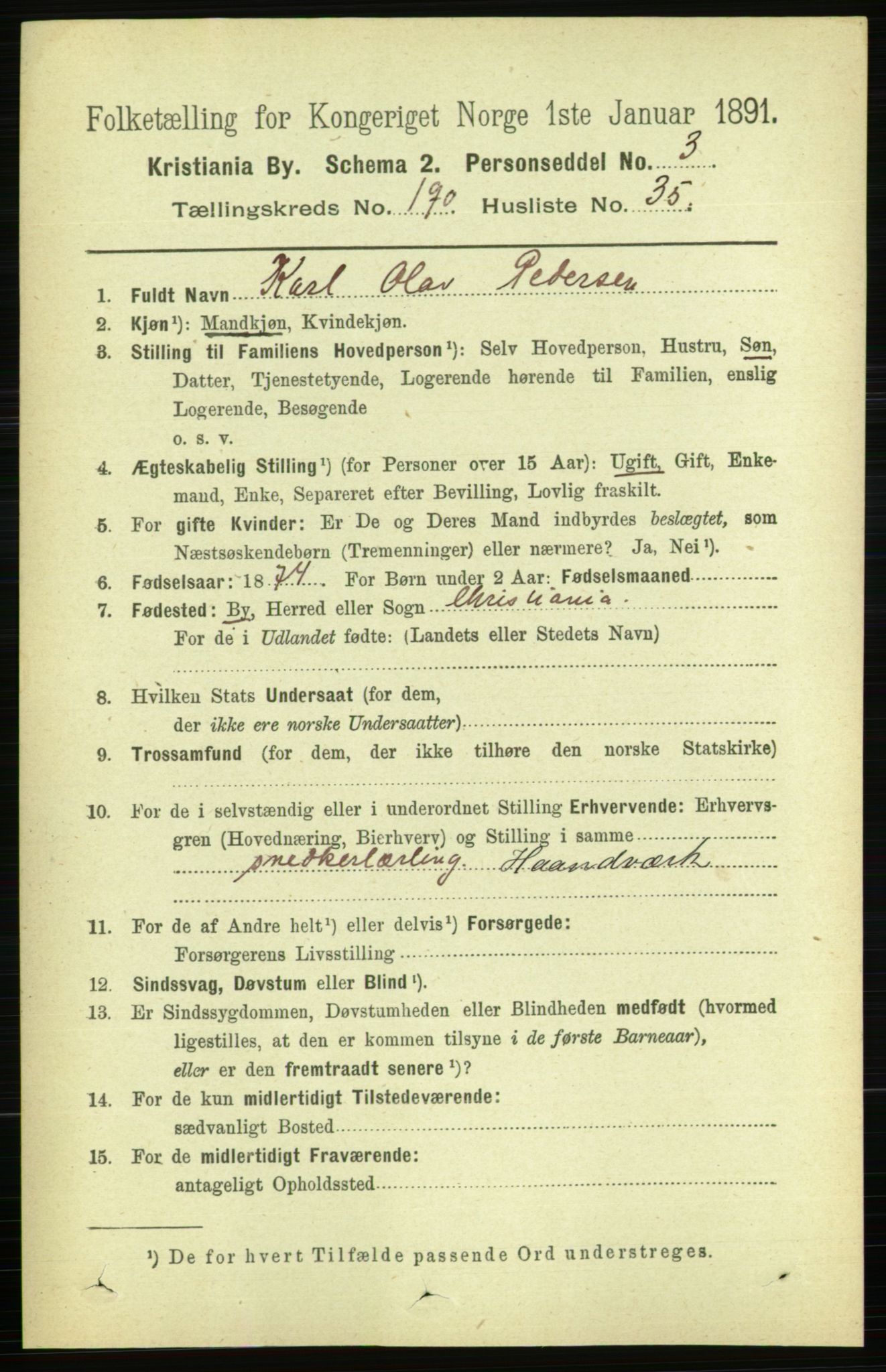 RA, 1891 census for 0301 Kristiania, 1891, p. 114560