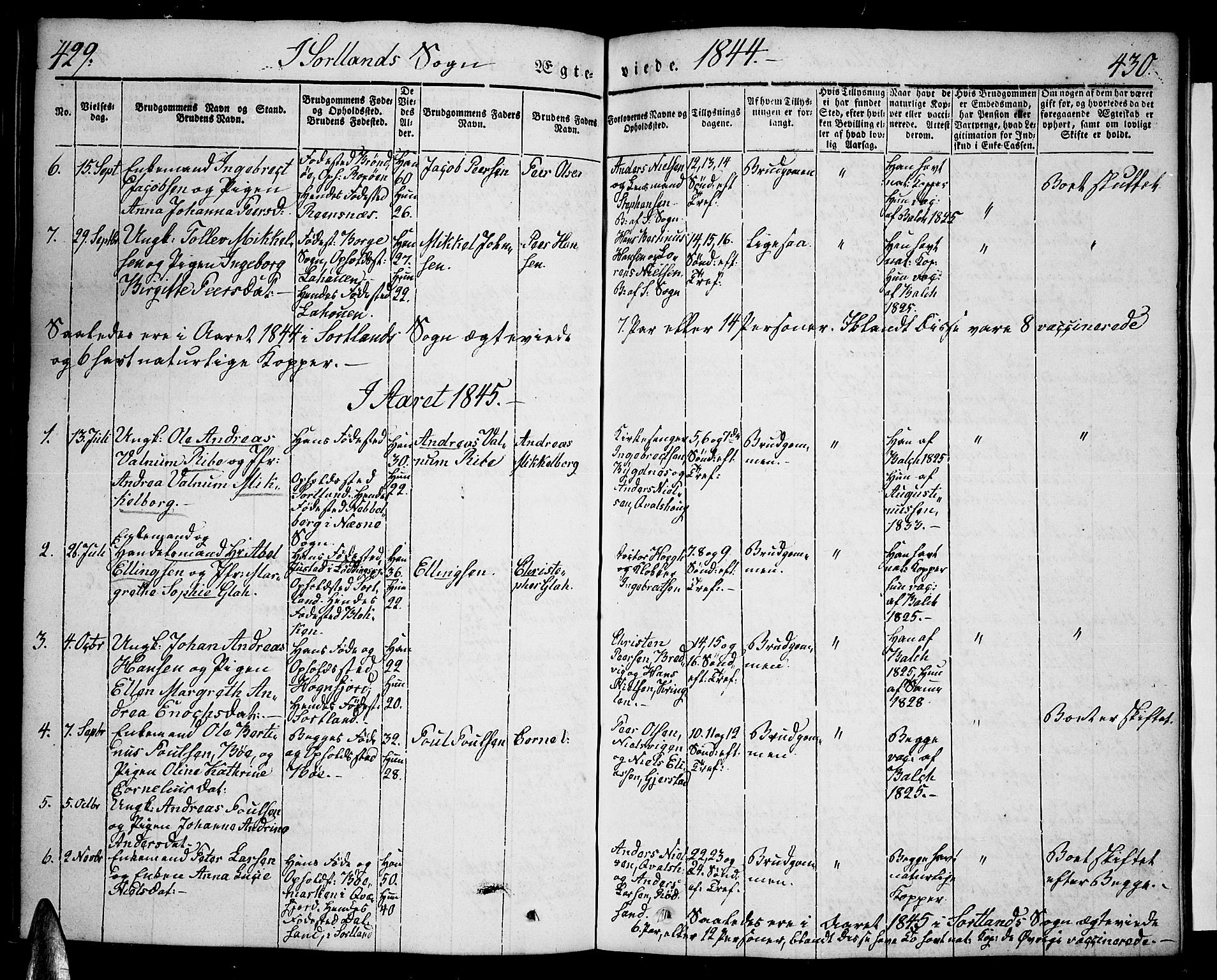 Ministerialprotokoller, klokkerbøker og fødselsregistre - Nordland, AV/SAT-A-1459/888/L1239: Parish register (official) no. 888A06 /2, 1837-1848, p. 429-430