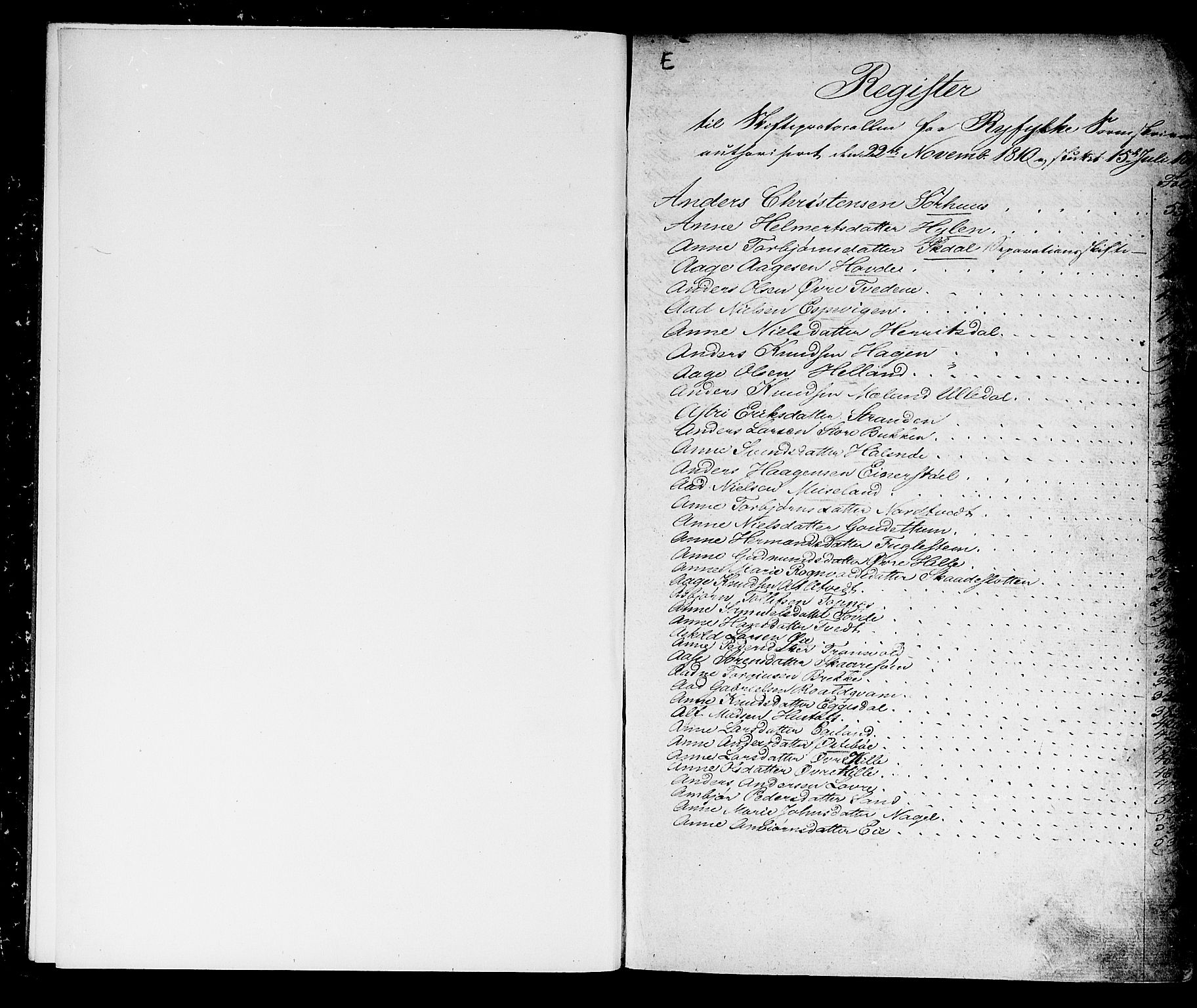 Ryfylke tingrett, AV/SAST-A-100055/001/IV/IVD/L0017a: Skifteprotokoll, register i protokollen, 1810-1813