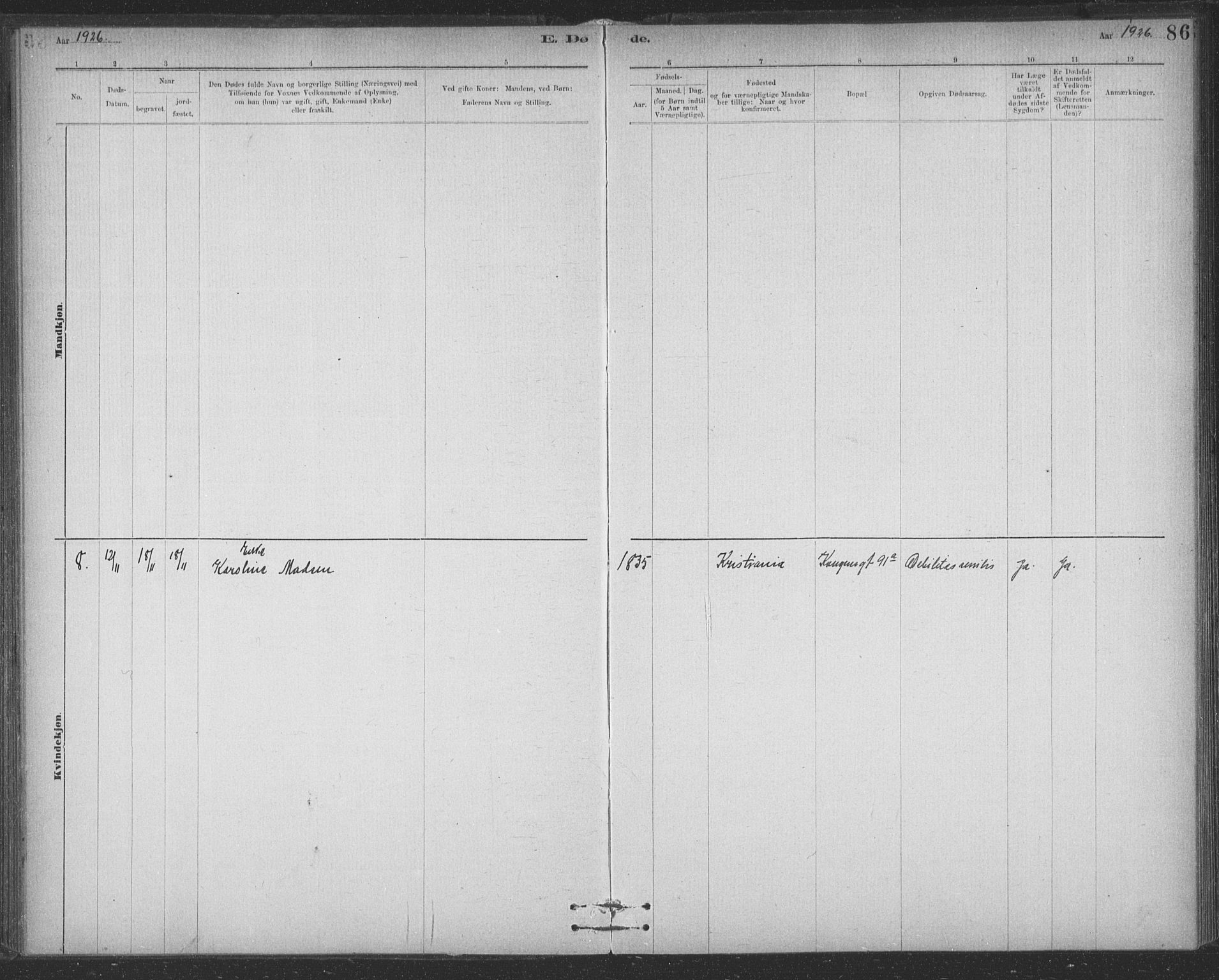 Ministerialprotokoller, klokkerbøker og fødselsregistre - Sør-Trøndelag, SAT/A-1456/623/L0470: Parish register (official) no. 623A04, 1884-1938, p. 86