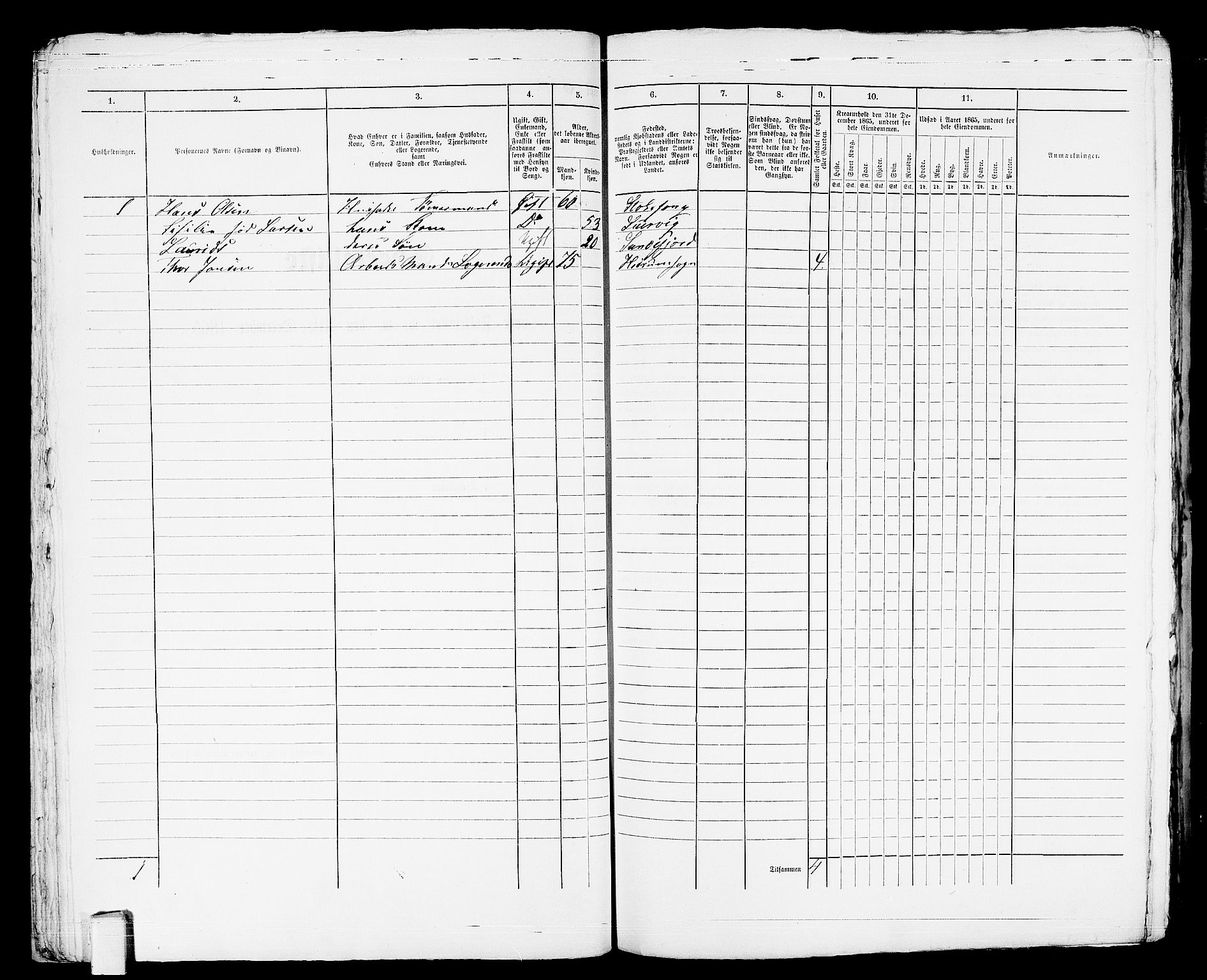 RA, 1865 census for Sandeherred/Sandefjord, 1865, p. 39