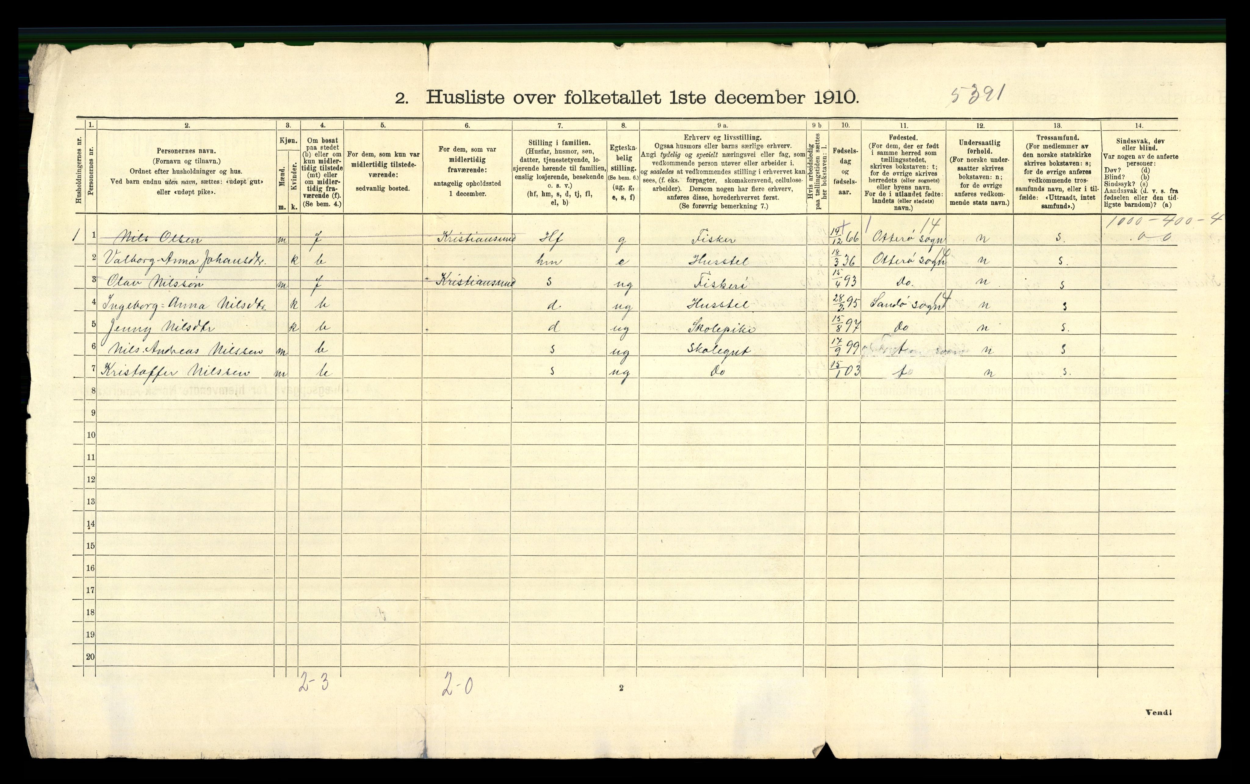 RA, 1910 census for Fræna, 1910, p. 39