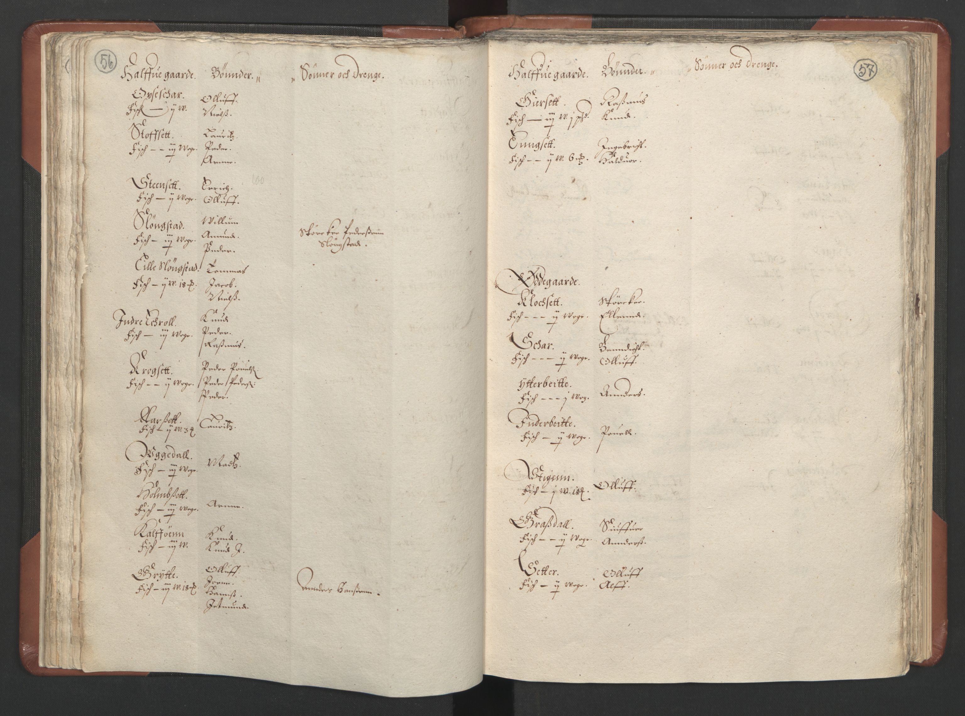 RA, Bailiff's Census 1664-1666, no. 16: Romsdal fogderi and Sunnmøre fogderi, 1664-1665, p. 56-57